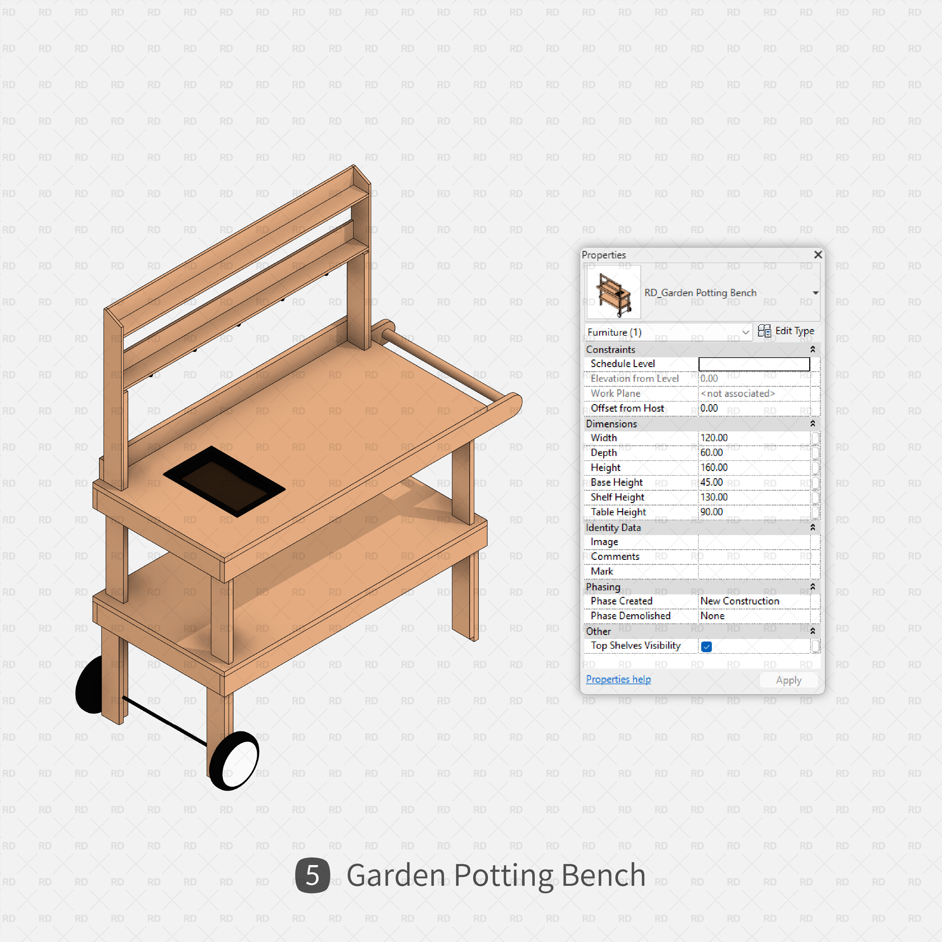 revit garden potting bench