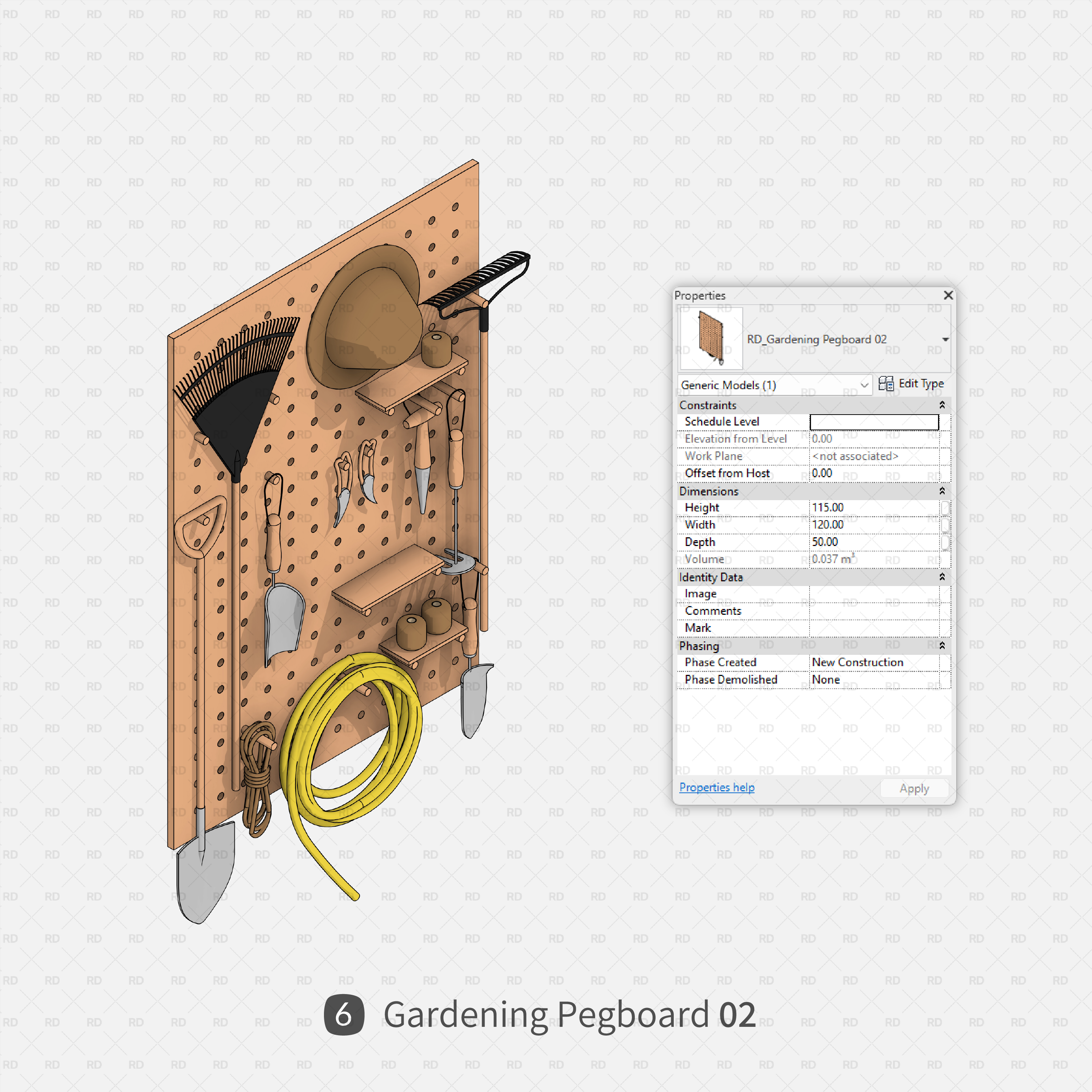 revit gardening pegboard