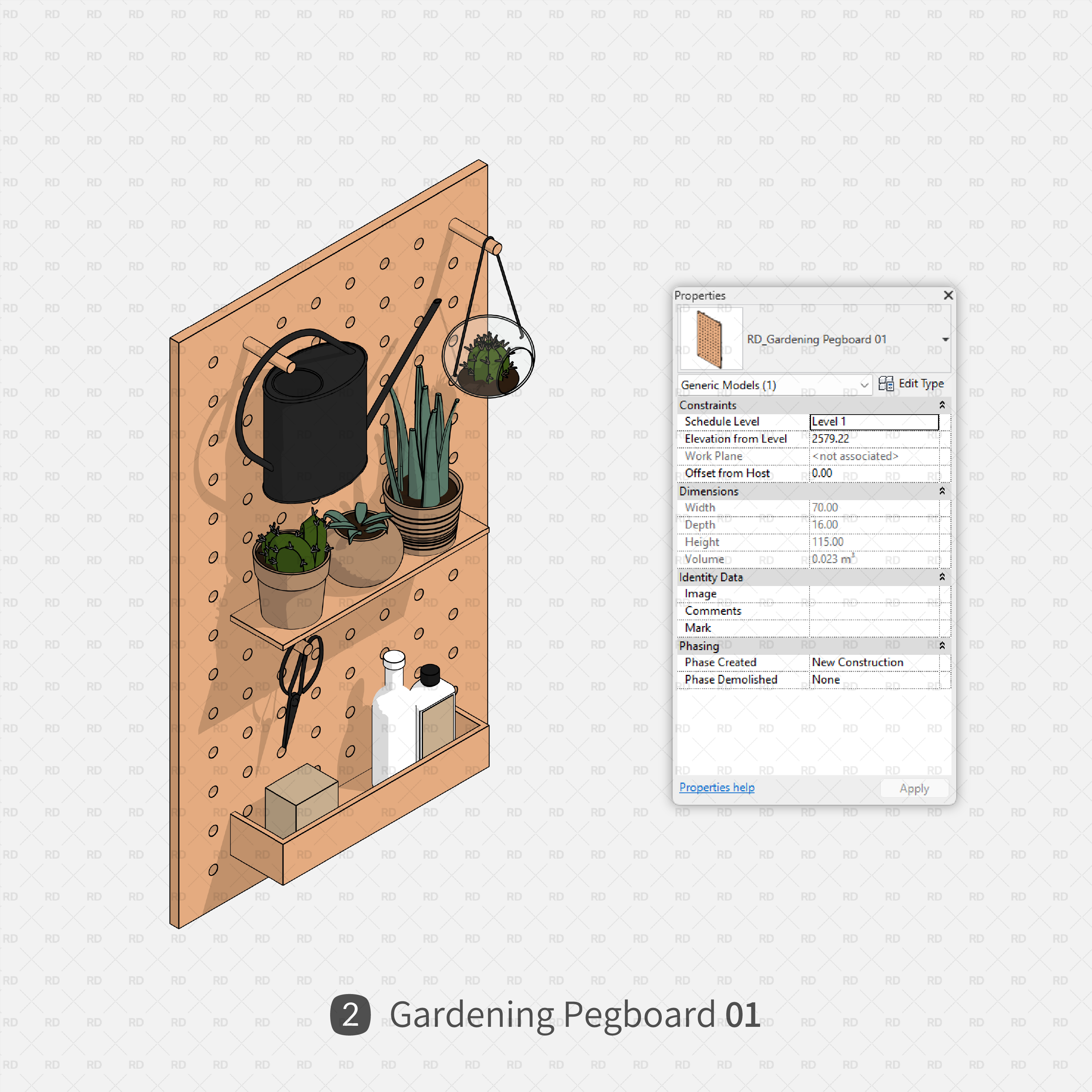 revit gardening pegboard