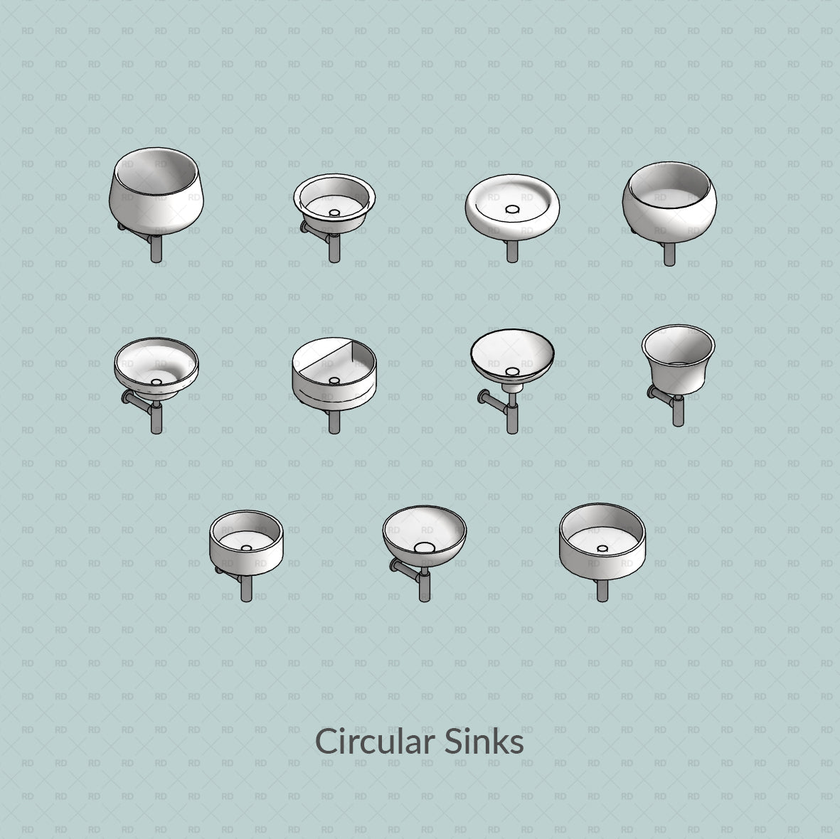 revit rounded circular wash basins