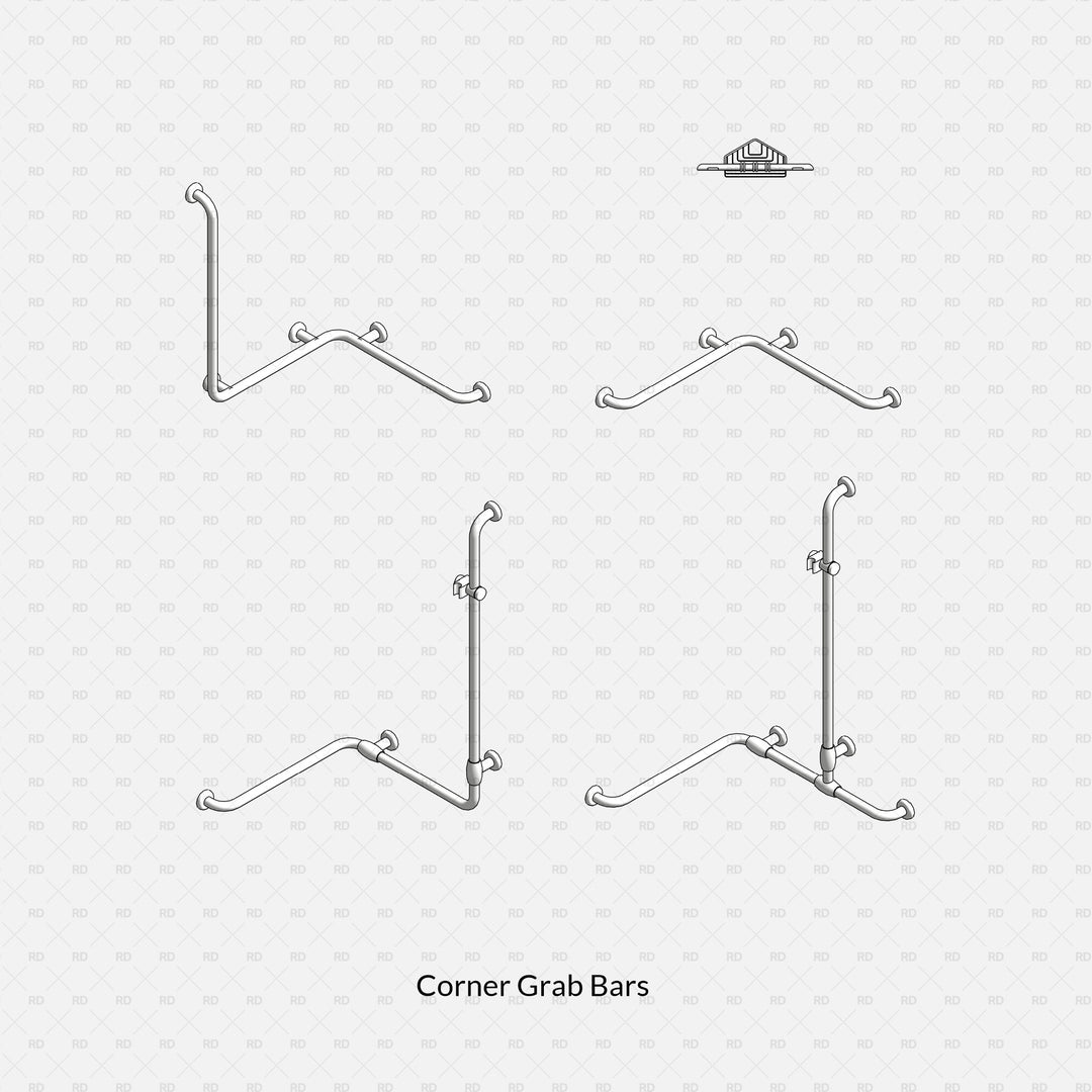 Revit ADA Grab Bars | 31 Families | RD Studio