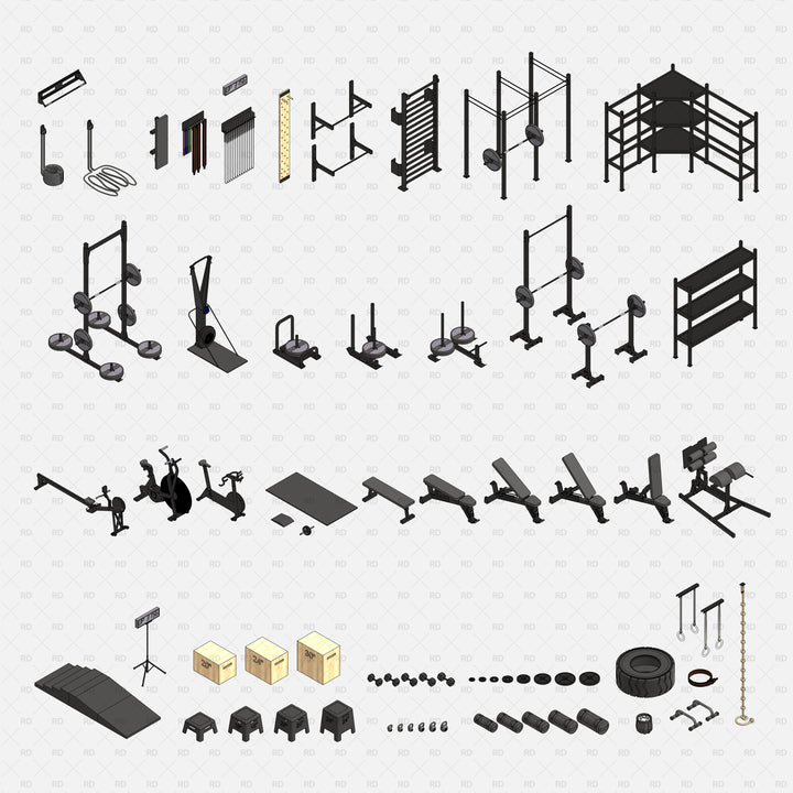 Download 27 Revit Gym Equipment Families | RD Studio