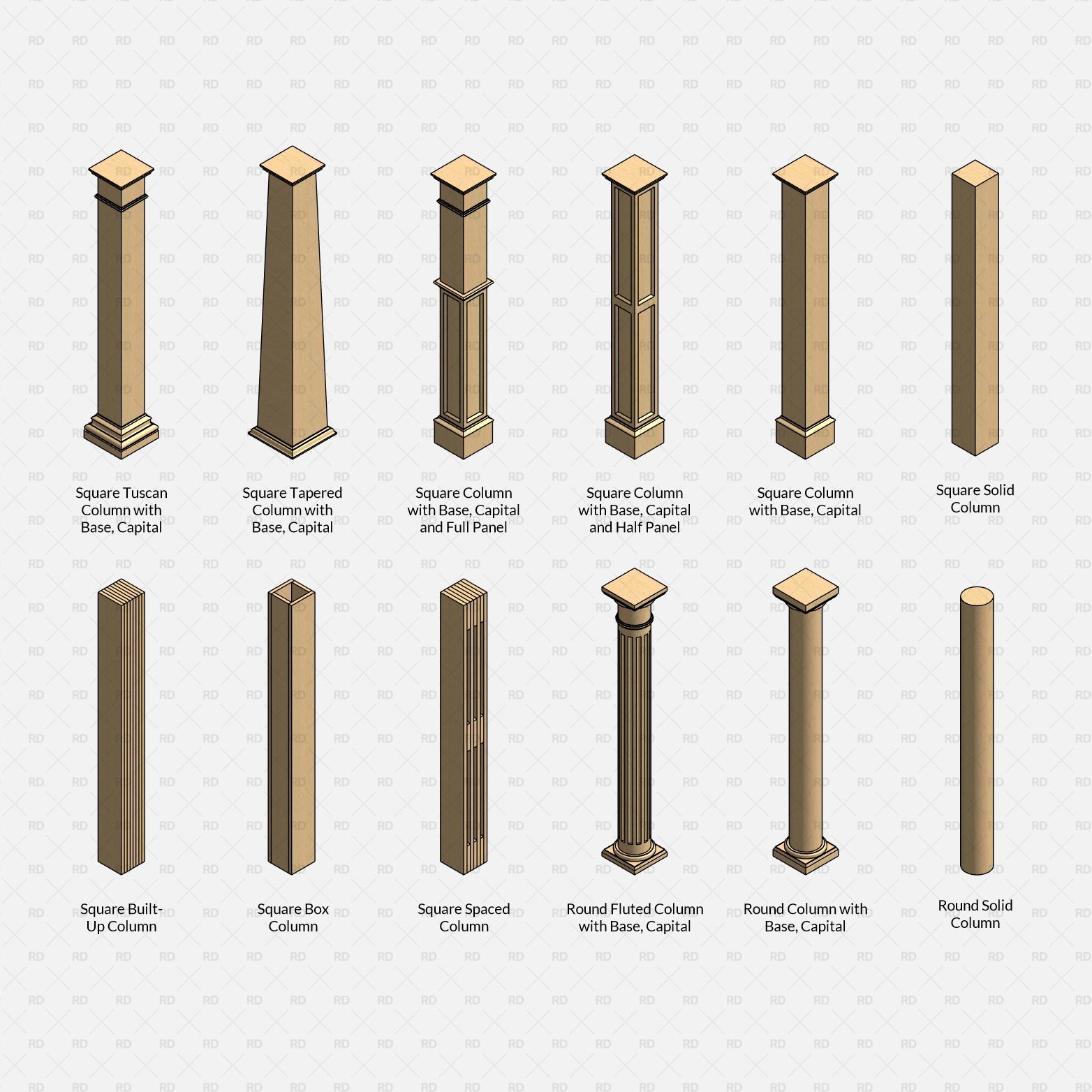 revit wood structural columns families download