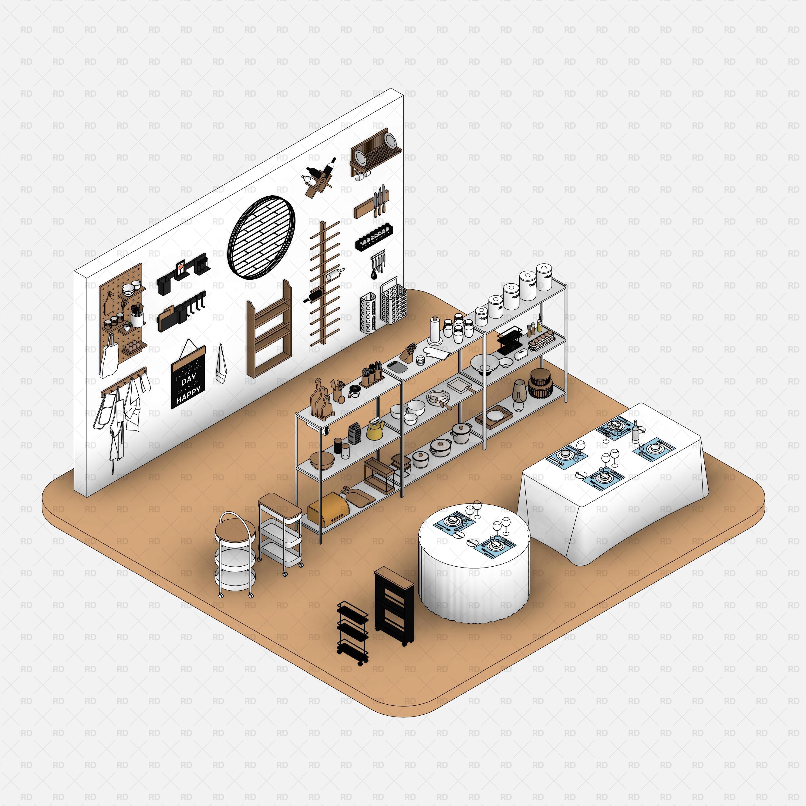 Revit Küchengeschirr (62 Objekte)