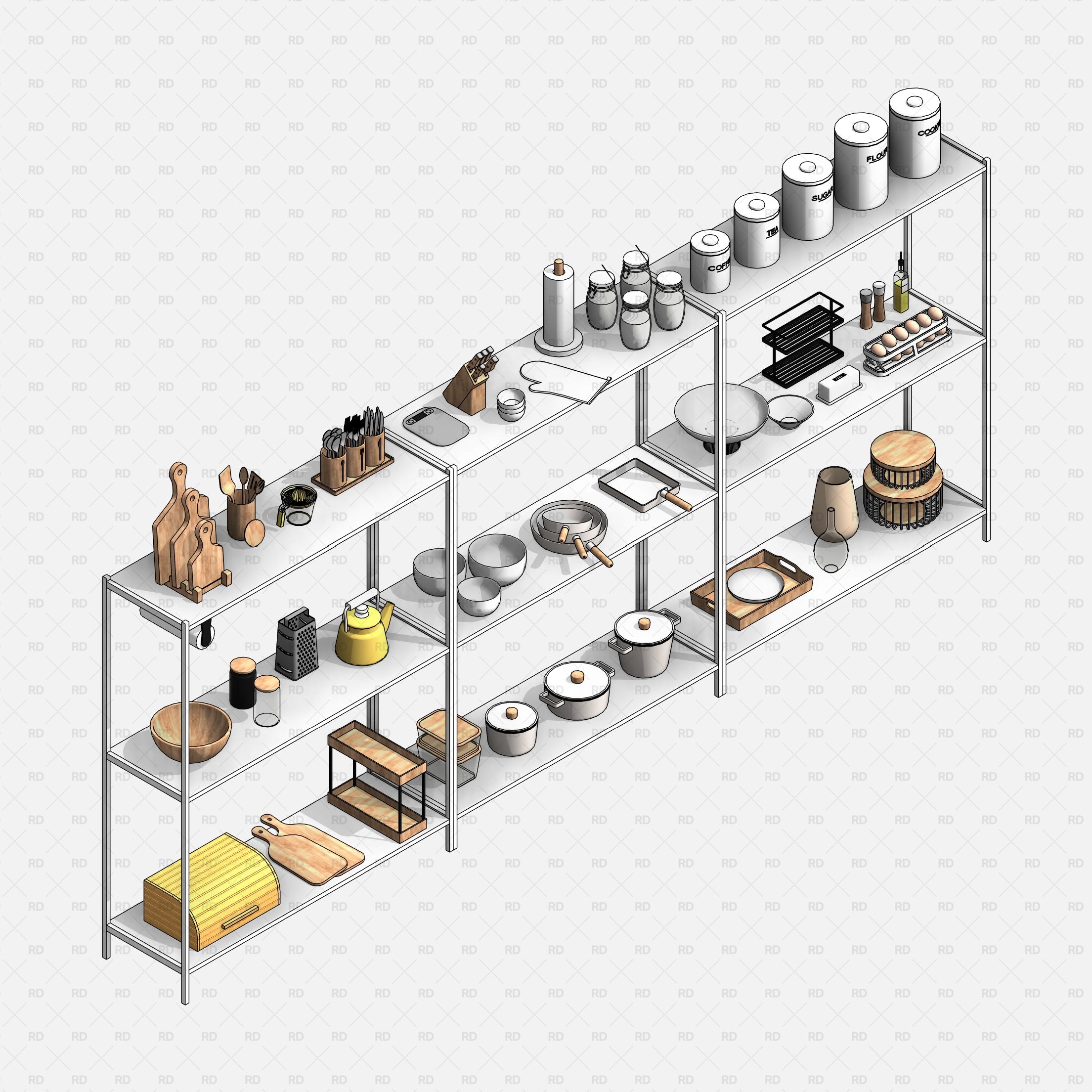 revit kitchenware families download decor kitchen bim objects blocks storage 