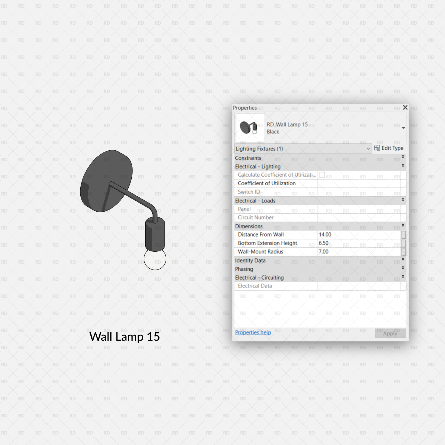 revit wall lamp family