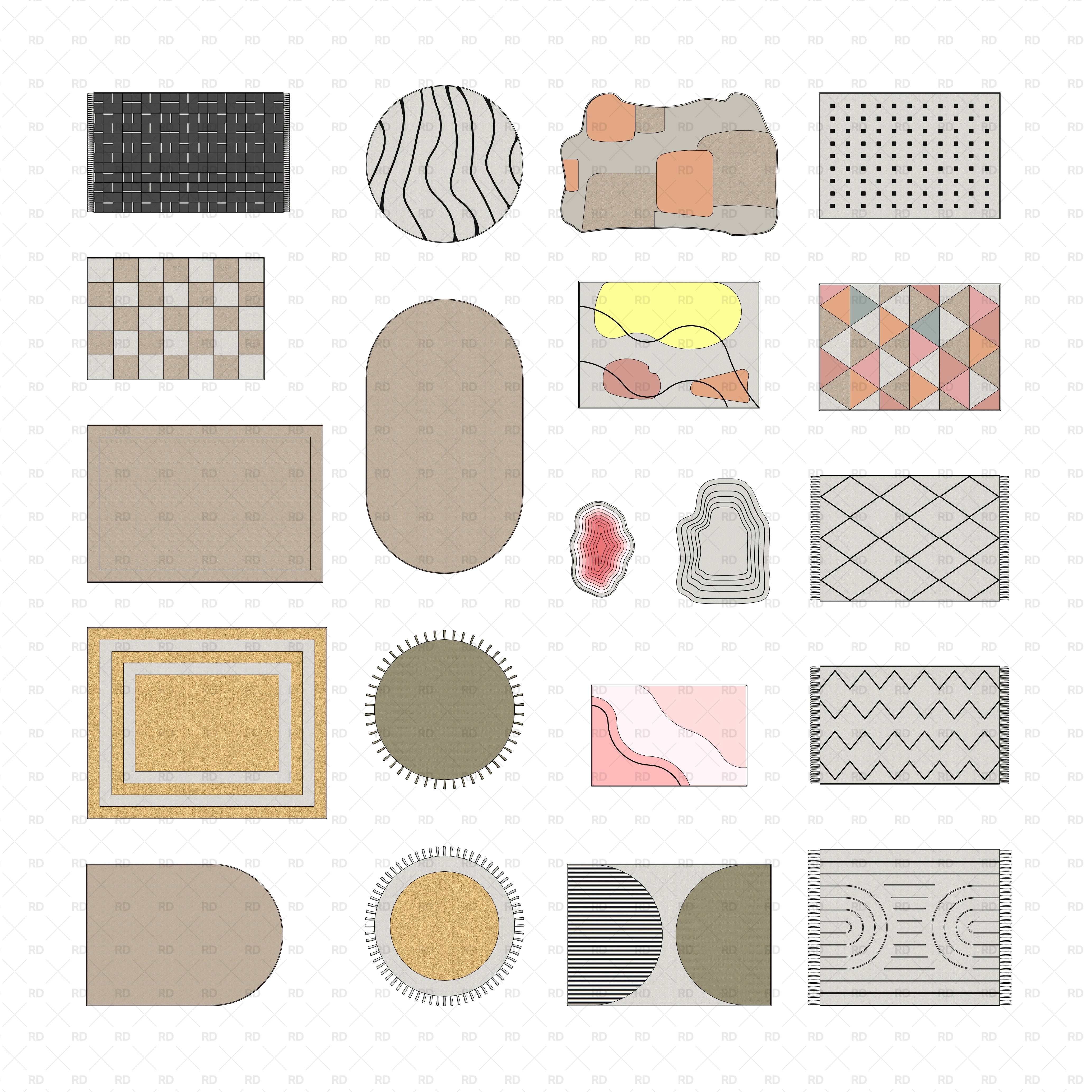 Revit Rugs Families download bim object 