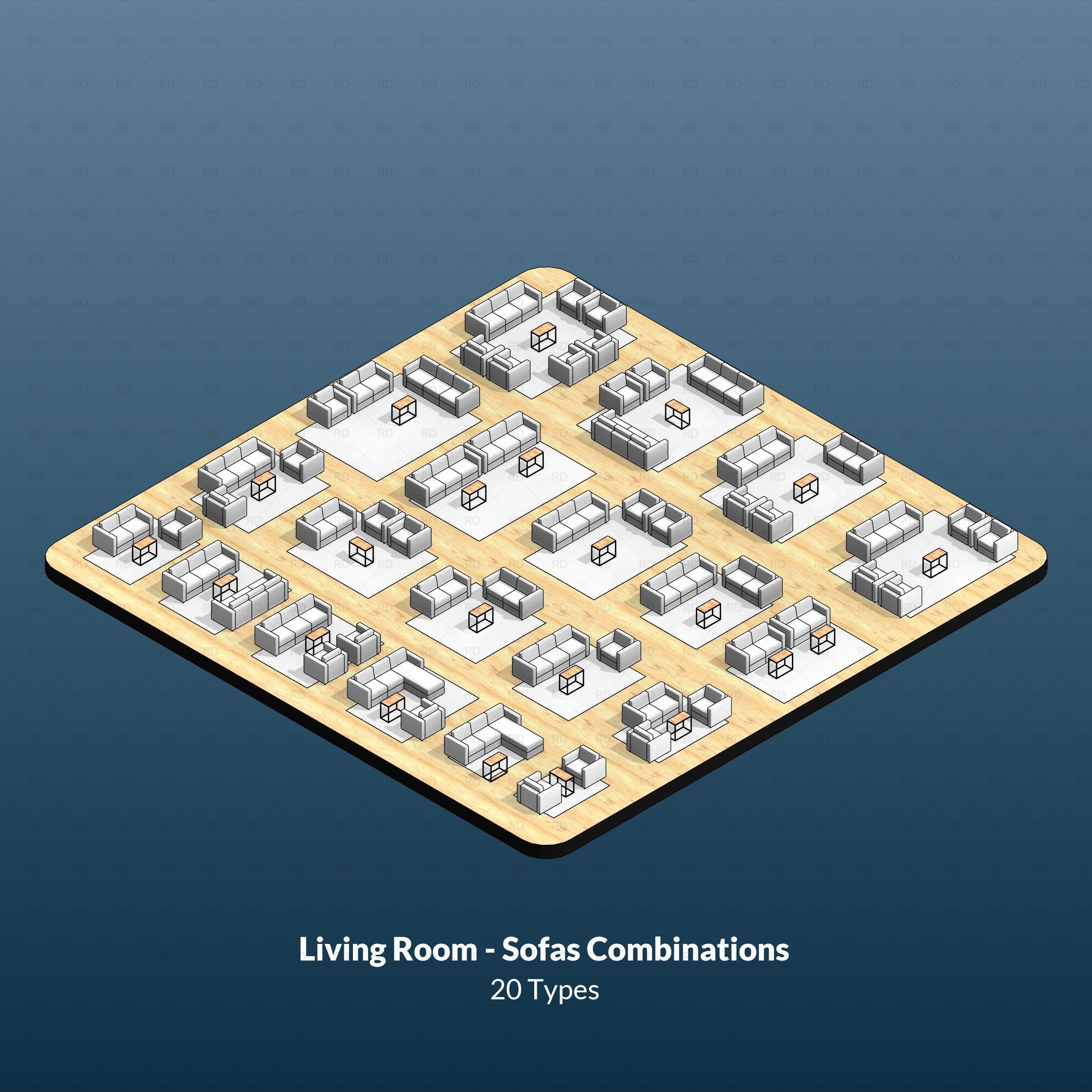 Revit sofa family download - all combinations in one file 