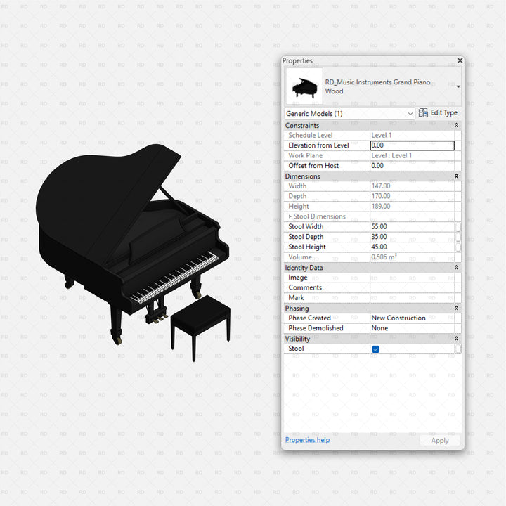 Download Revit Music Instruments Families | RD Studio