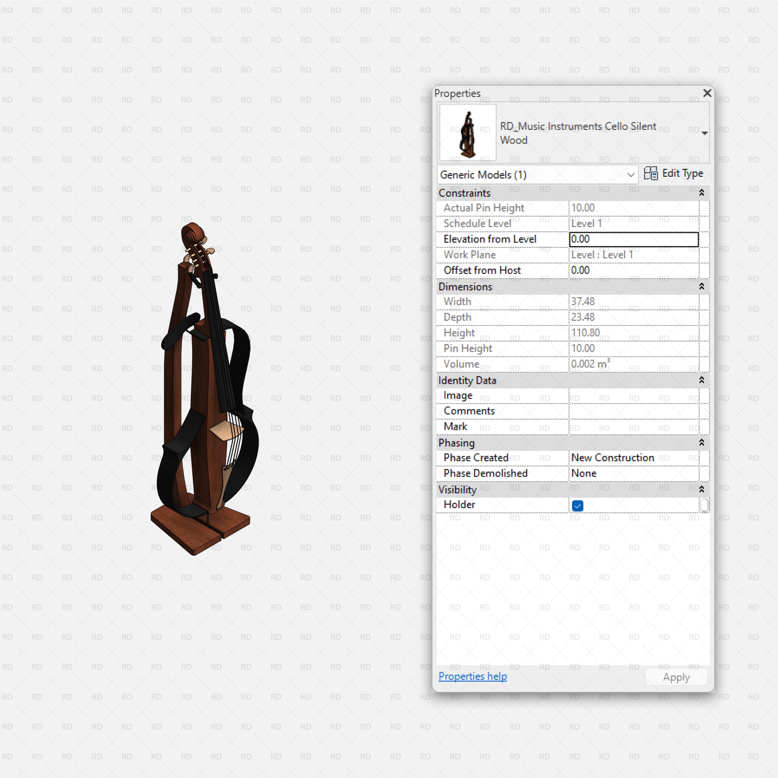 download revit music instrument family cello silent