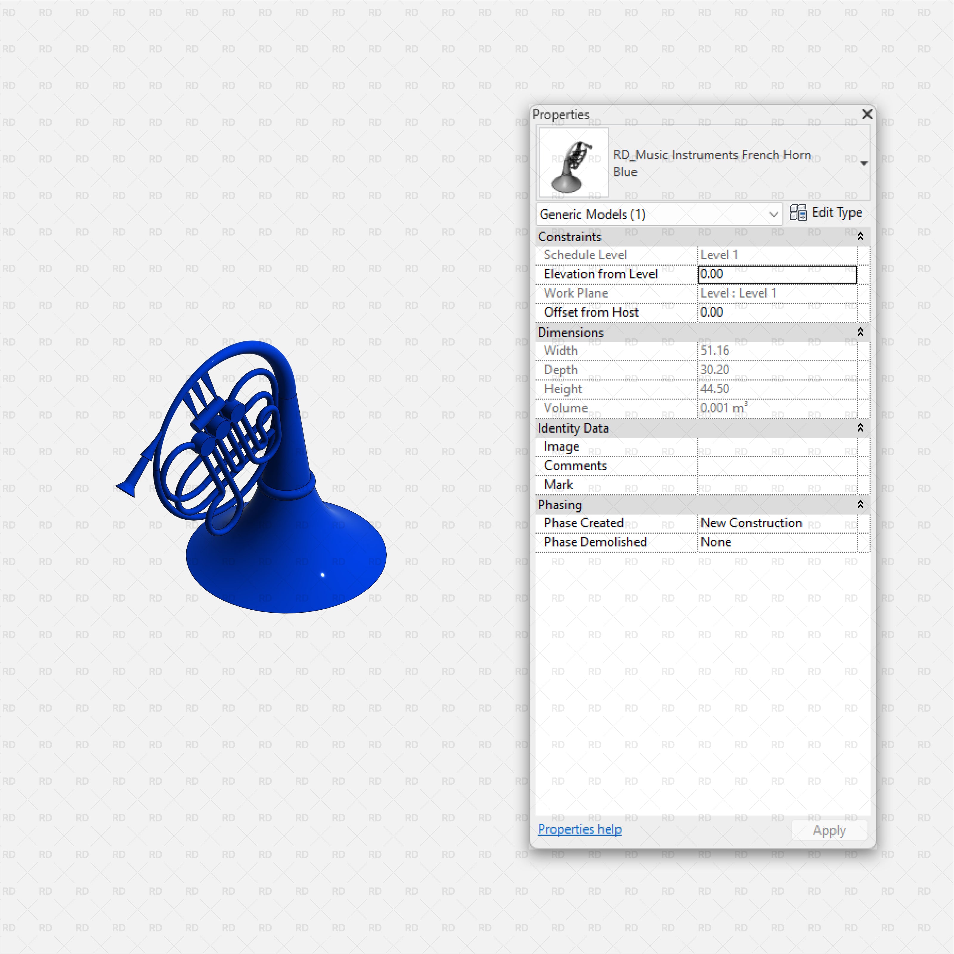 download revit music instrument family french horn