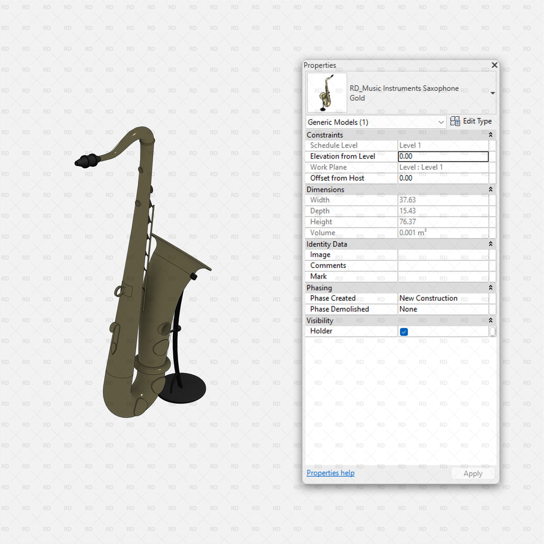 Download Revit Music Instruments Families | RD Studio