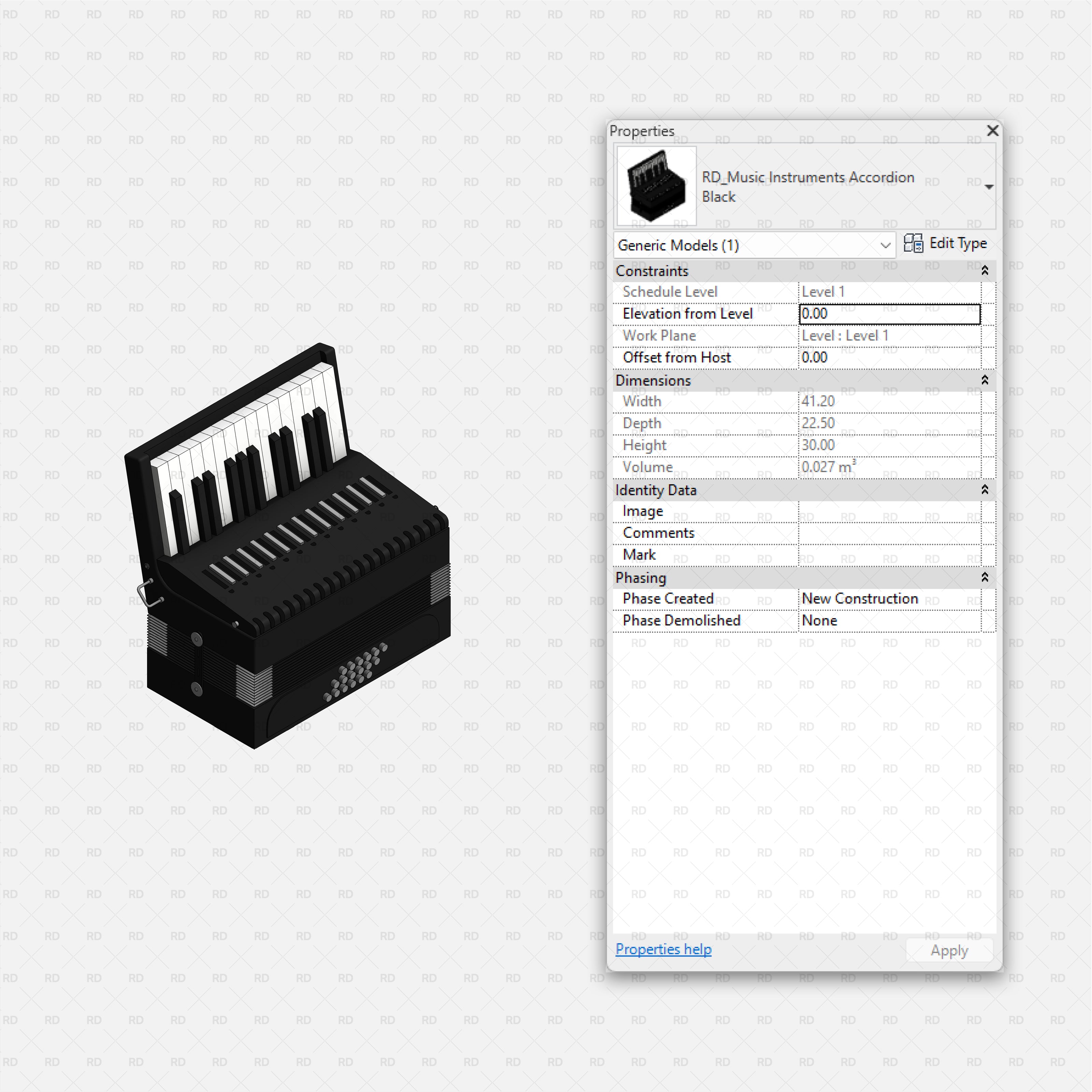 download revit music instrument family accordion