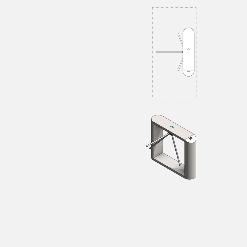 Revit turnstile tripod Pack RD Studio BIM blocks rfa number of lanes