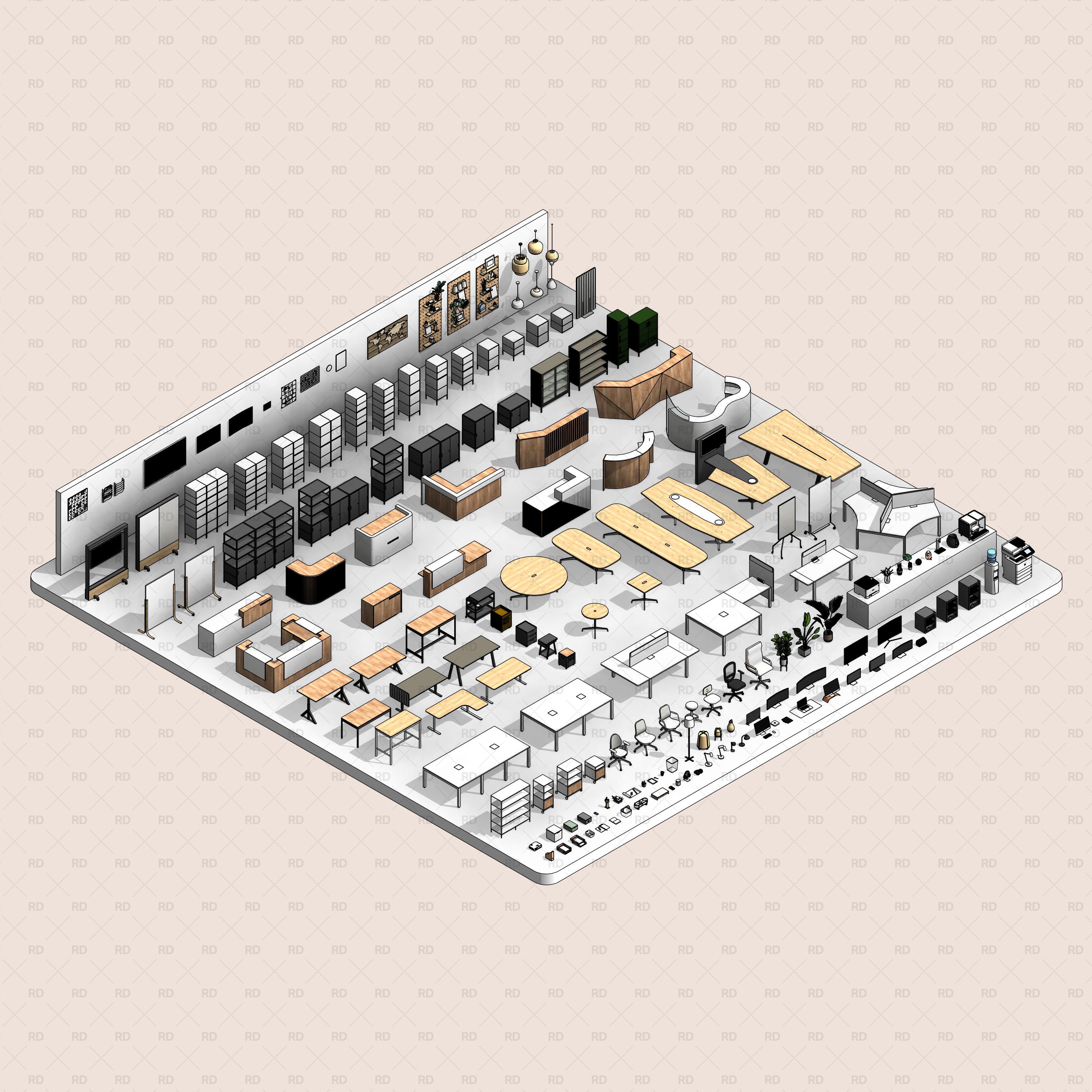 revit office families download