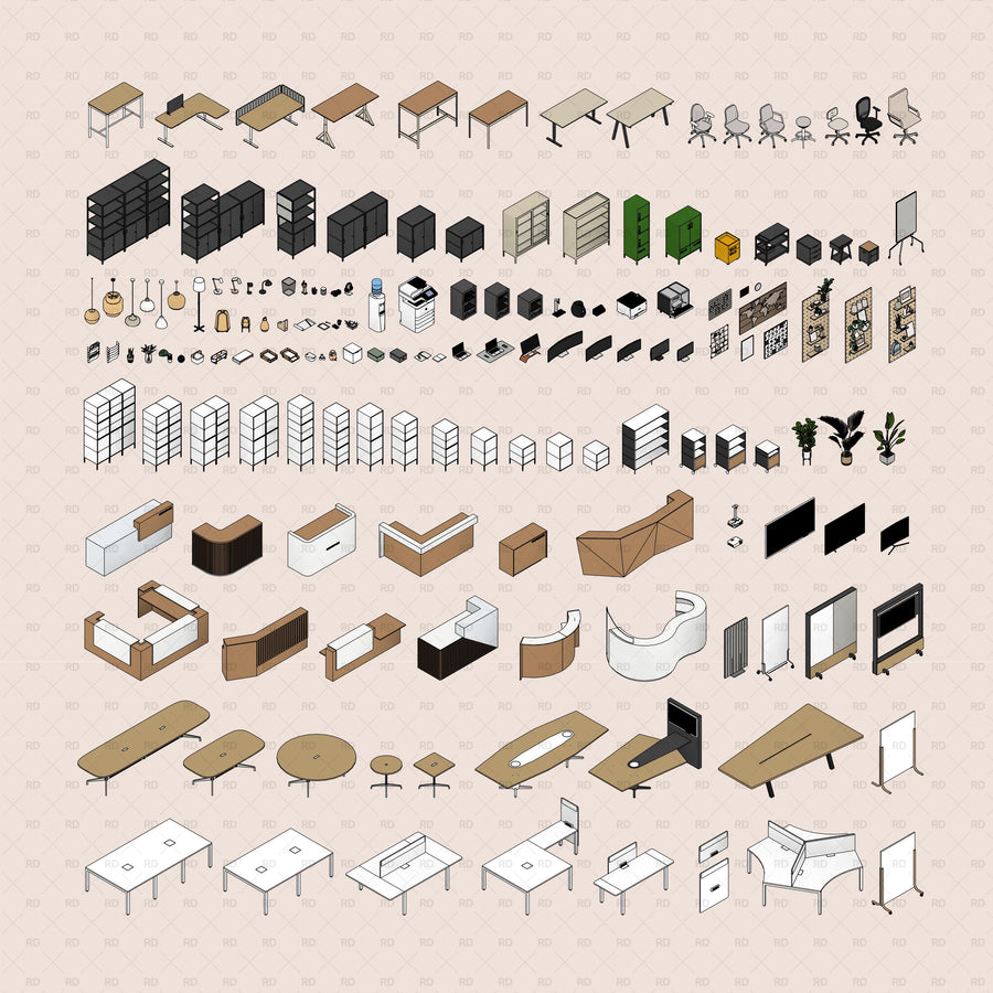 Download Professional Revit Office and Workspace Families