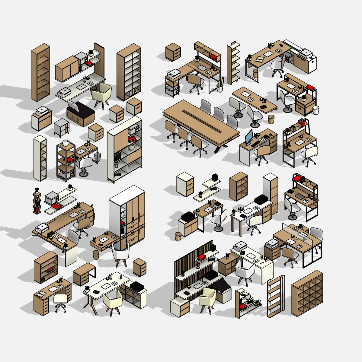 revit office families