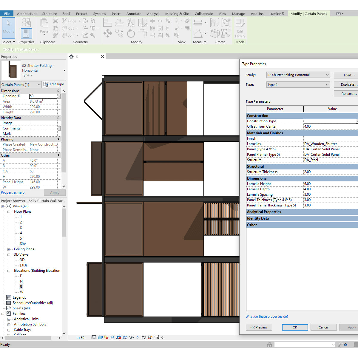 download revit curtain wall shutter panel