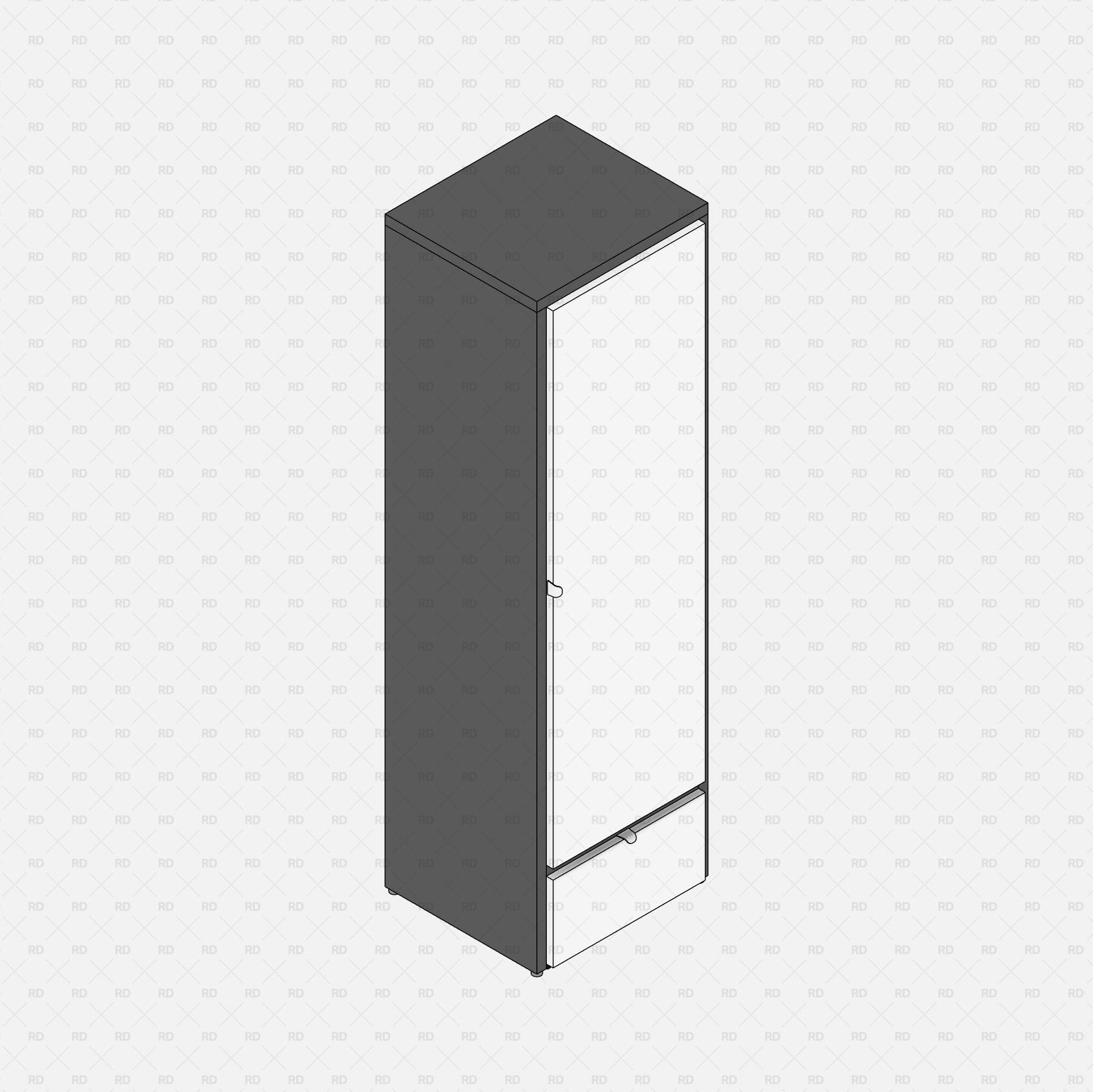 Revit IKEA VISTHUS Wardrobe with single door bim object free download block