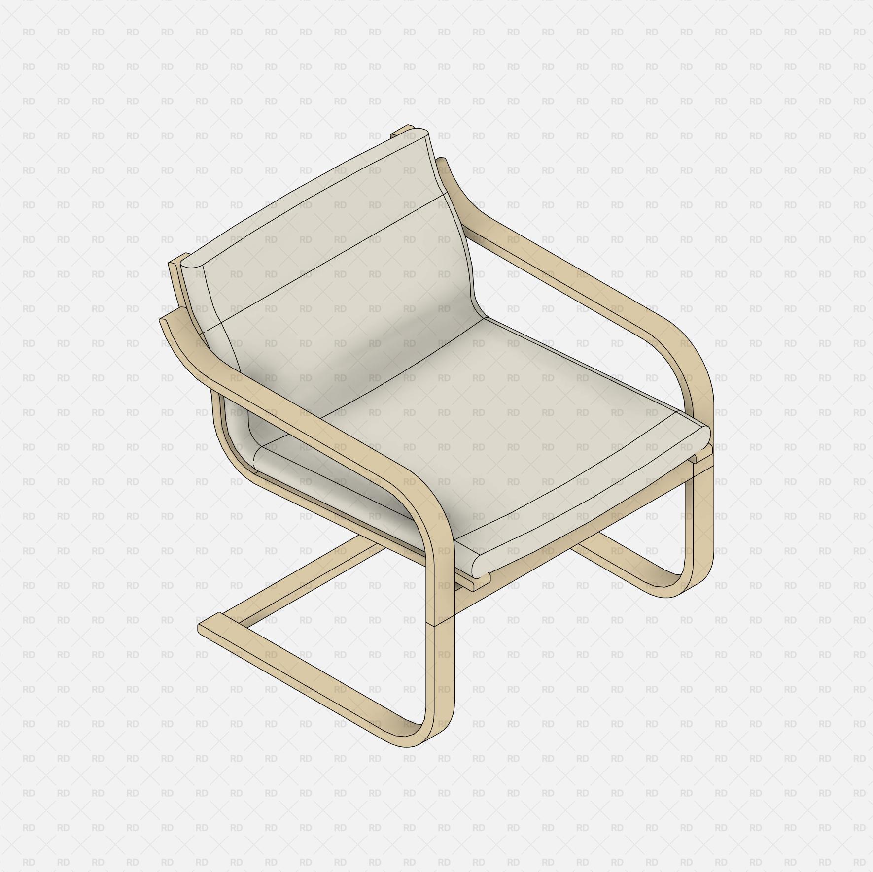 Revit Armchair download free family 3d model 