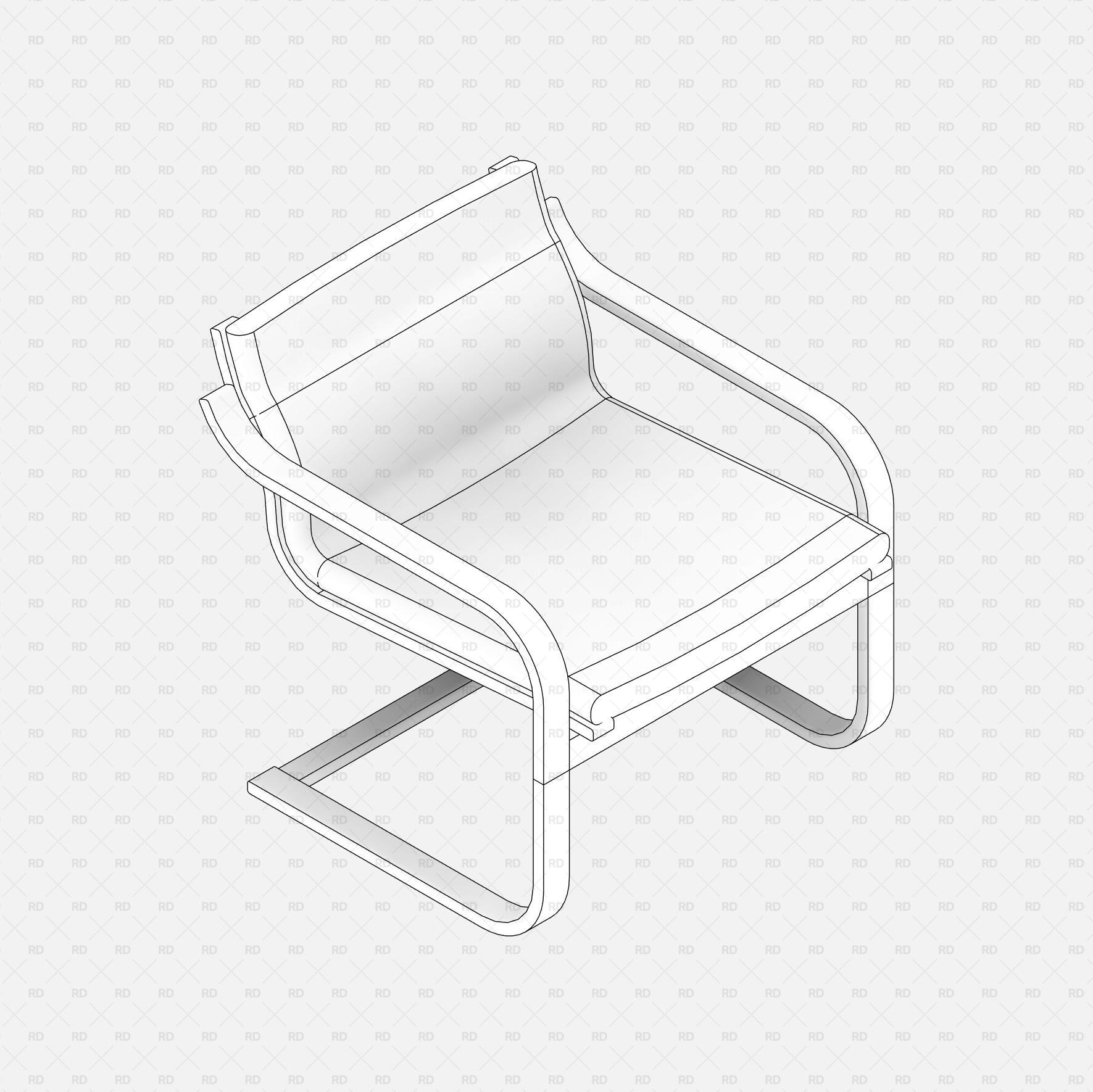 Revit Armchair download free family 3d model bimobject 