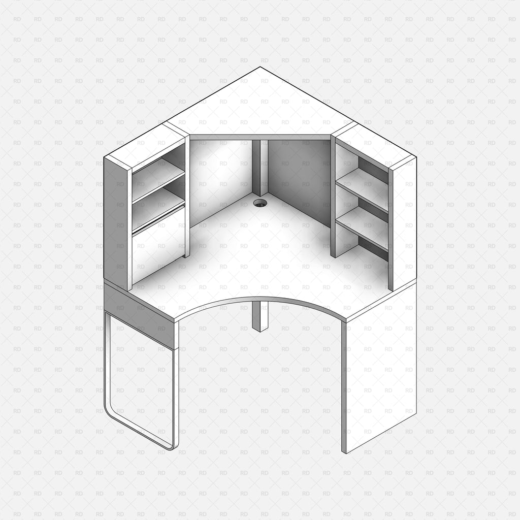 Revit IKEA MICKE Corner Workstation Free Revit Desk Family