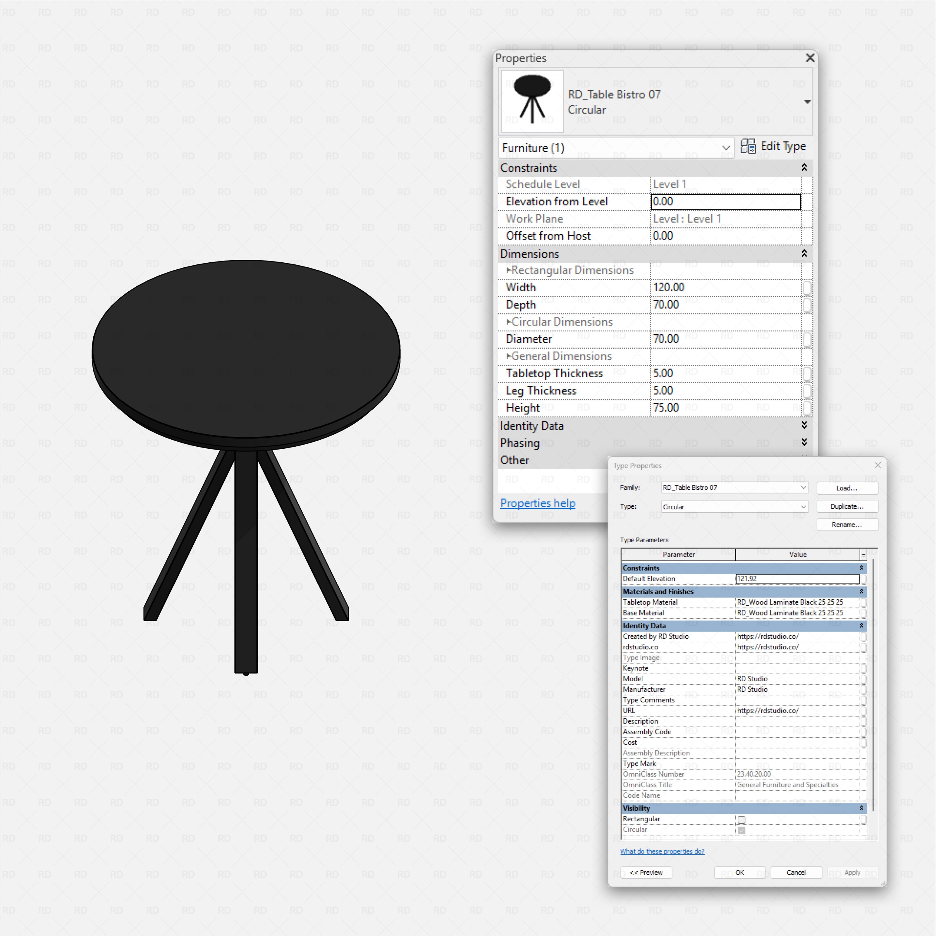 Low Table Rfa Download Revit Armchairs | RD Studio