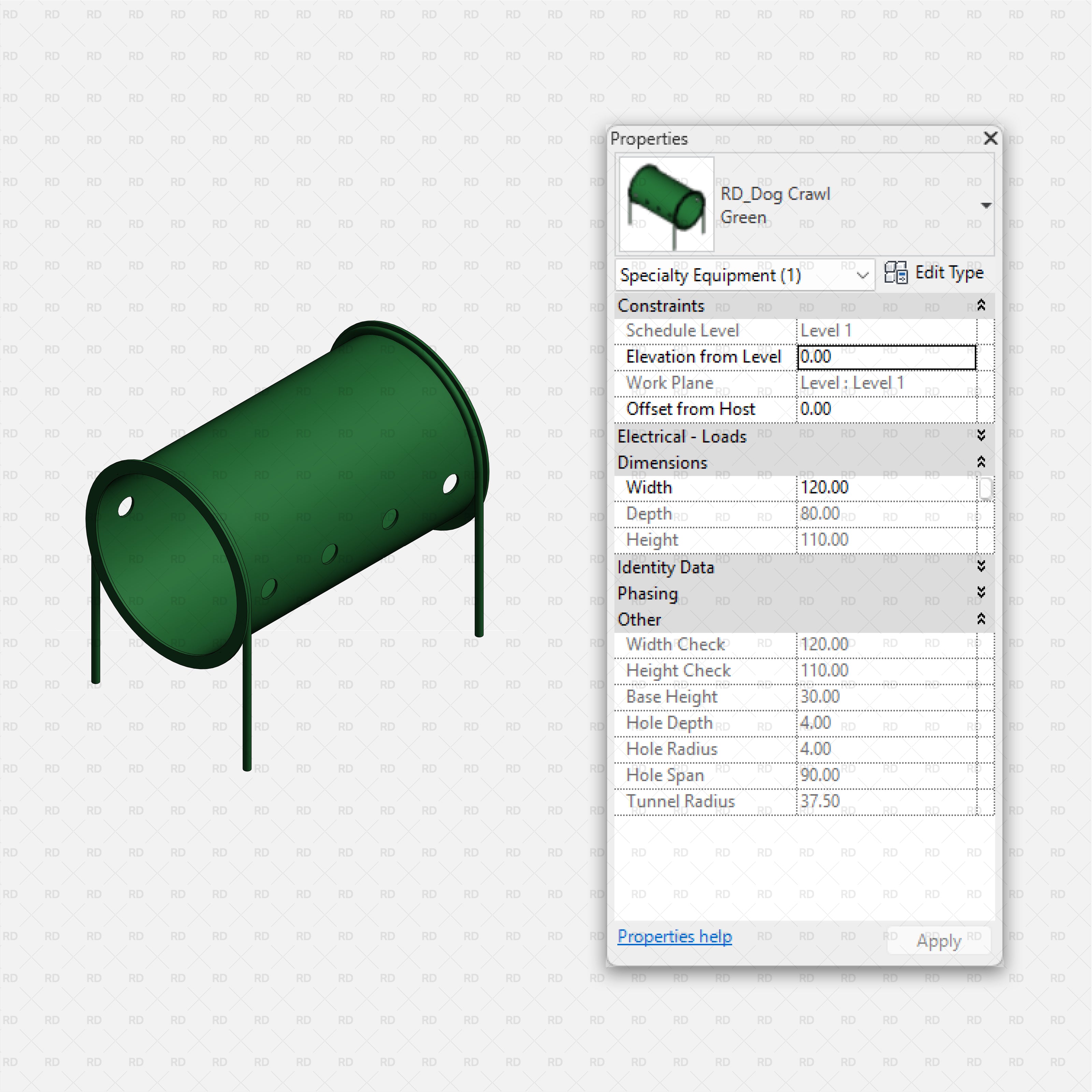 download high quality revit families RD Studio Dog park equipment dog crawl