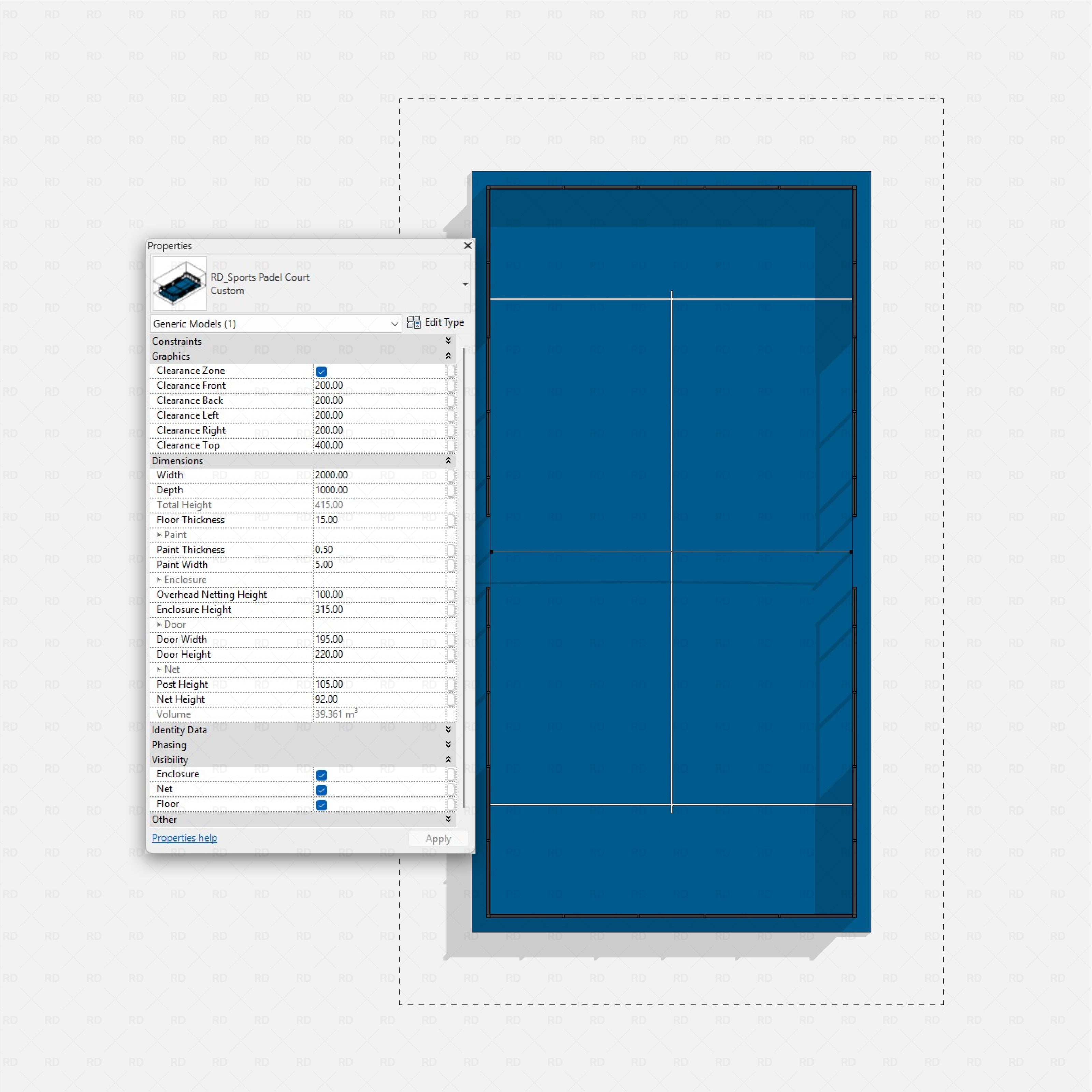 Revit Padel Court Collection
