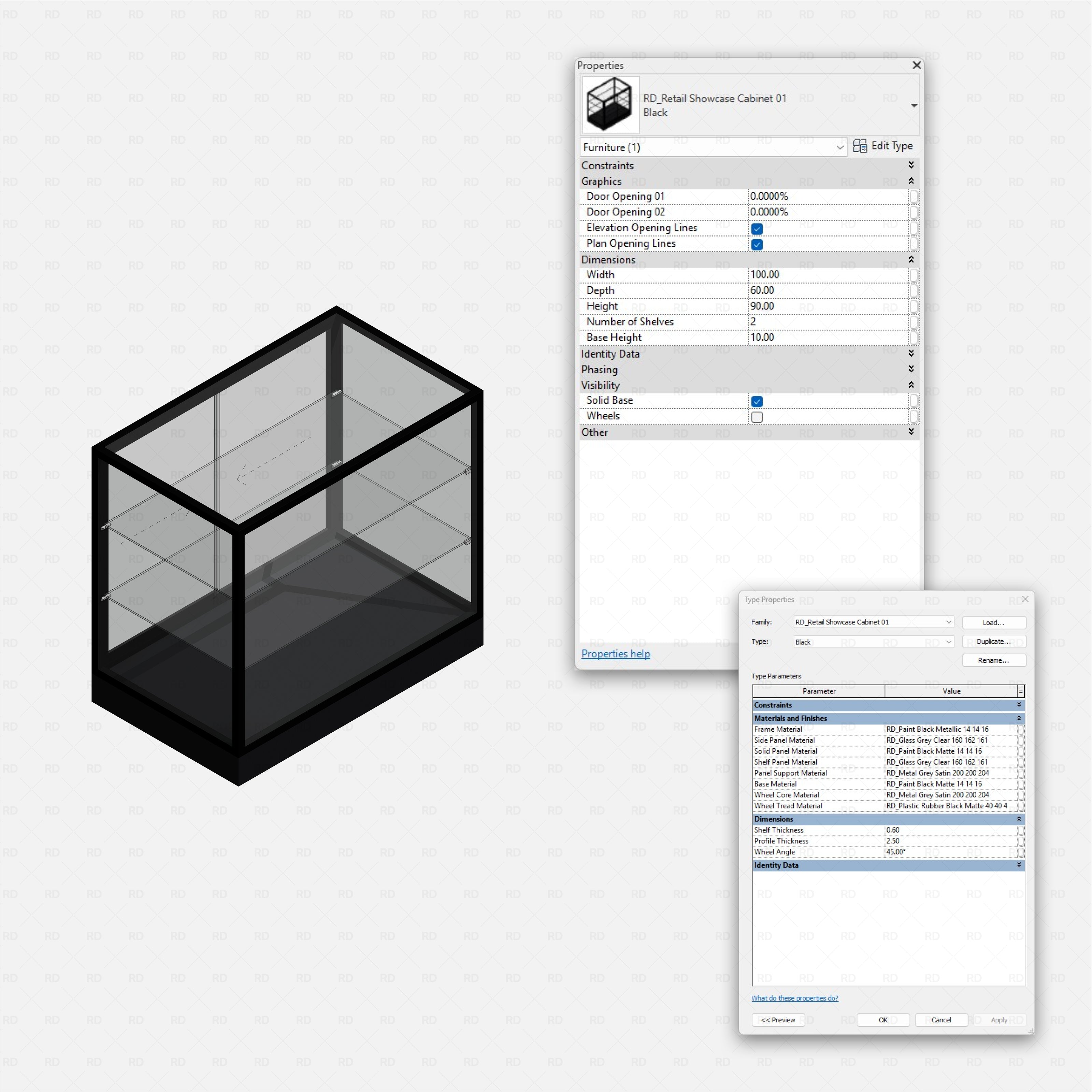 Revit Retail Showcase Cabinets