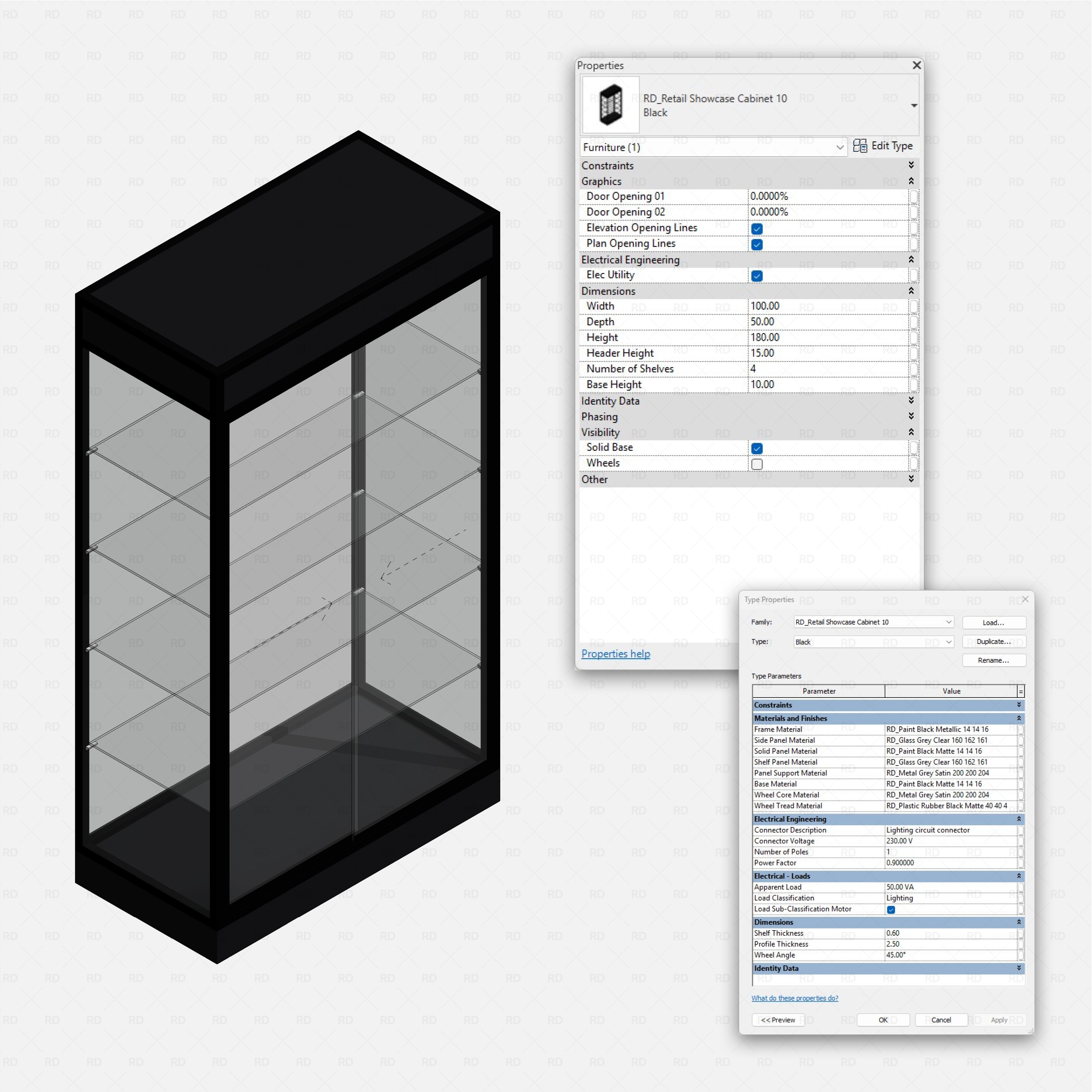 Revit Retail Showcase Cabinets