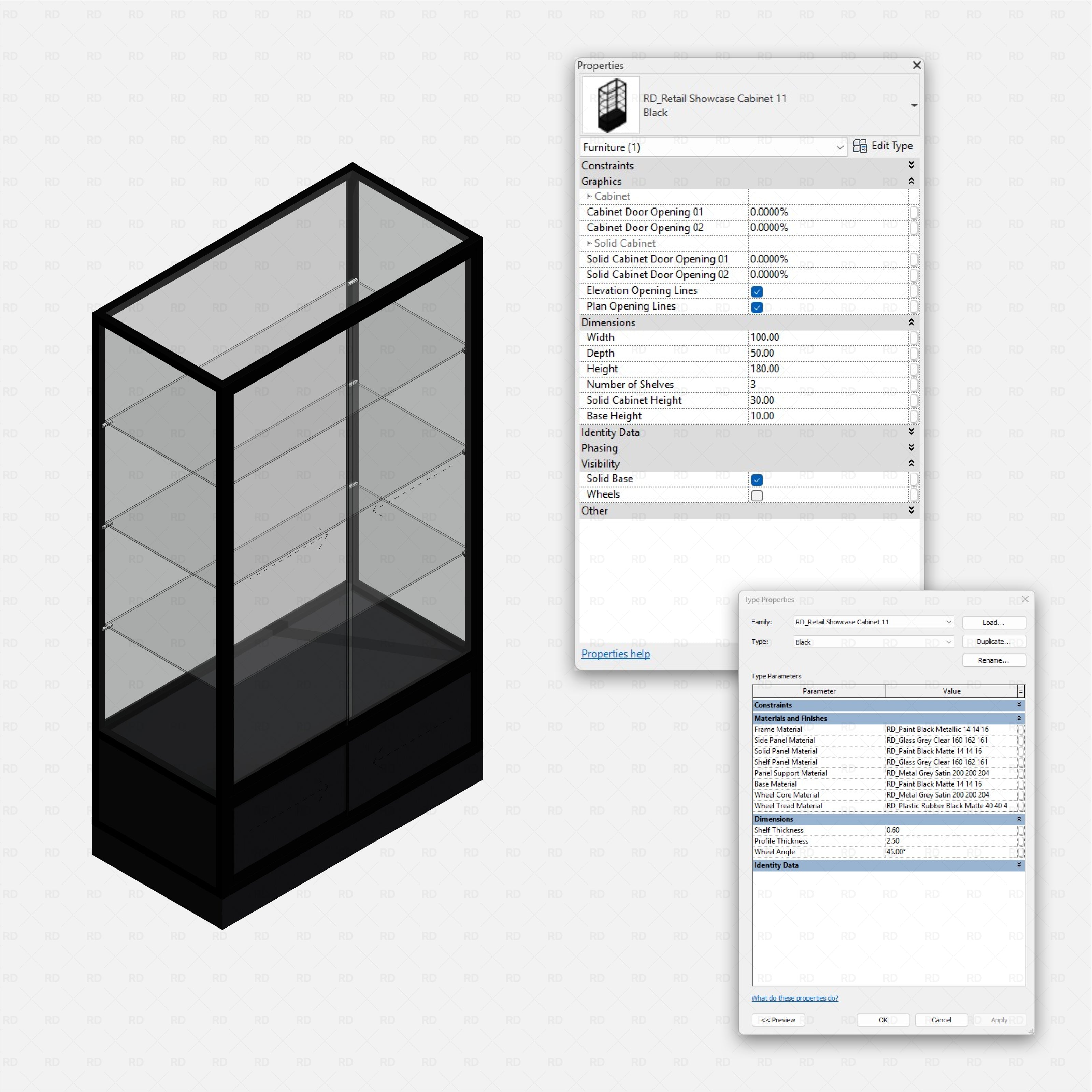 Revit Retail Showcase Cabinets