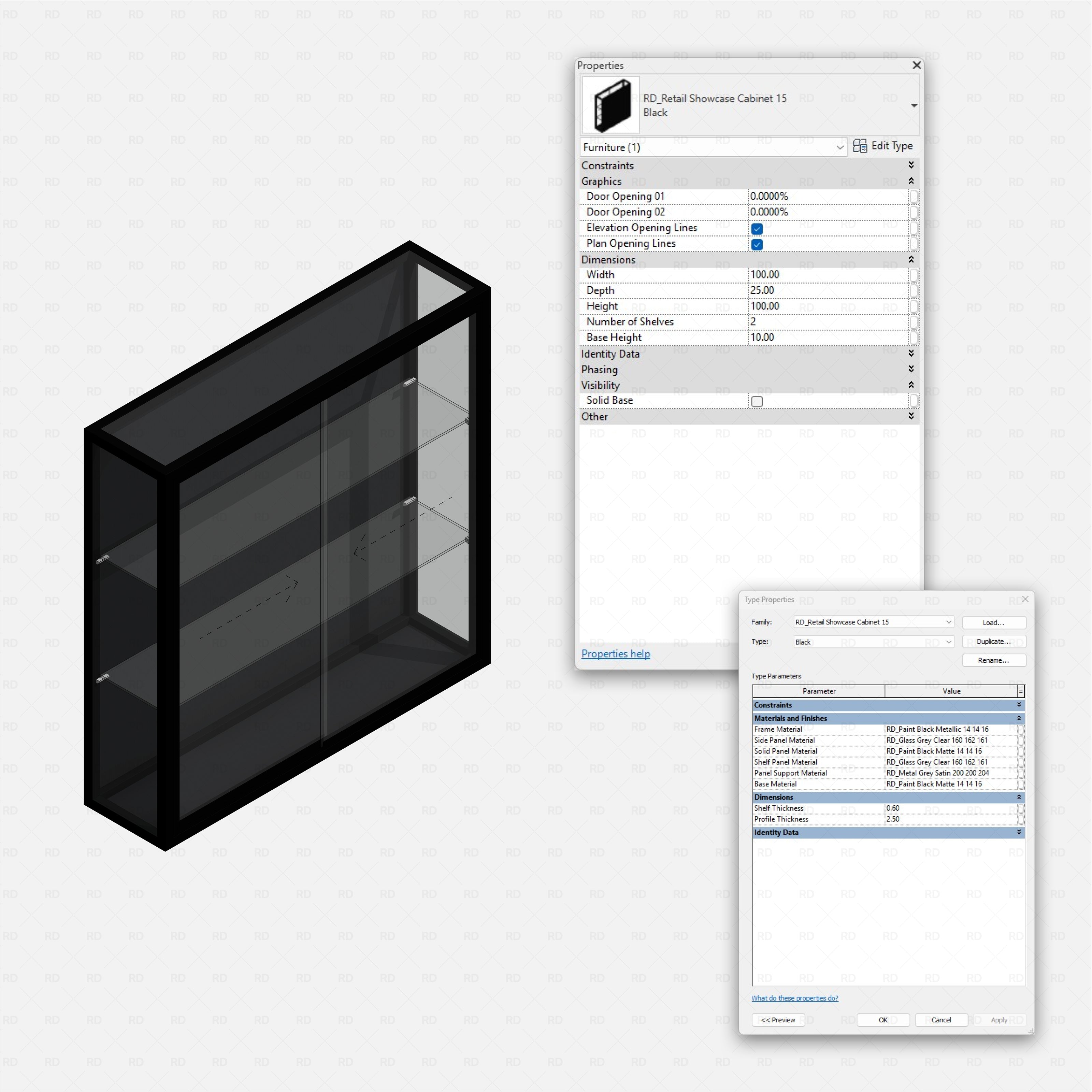Revit Retail Showcase Cabinets