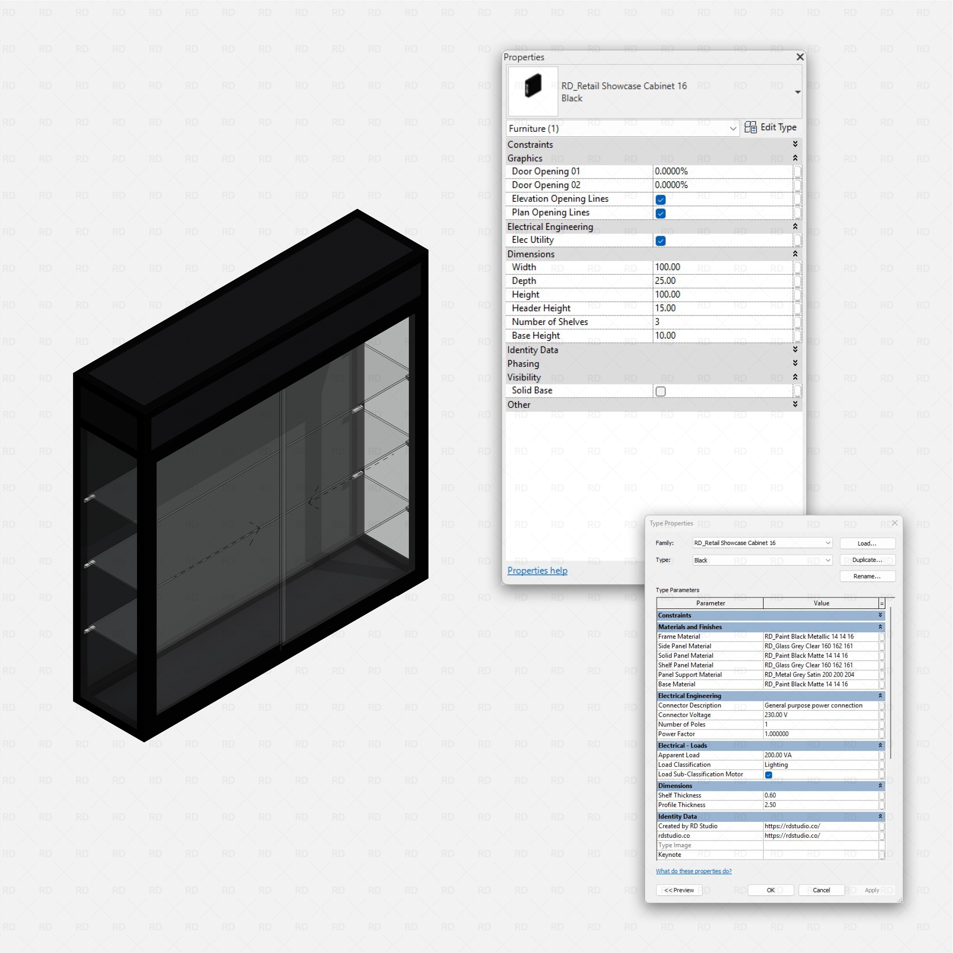 Revit Retail Showcase Cabinets