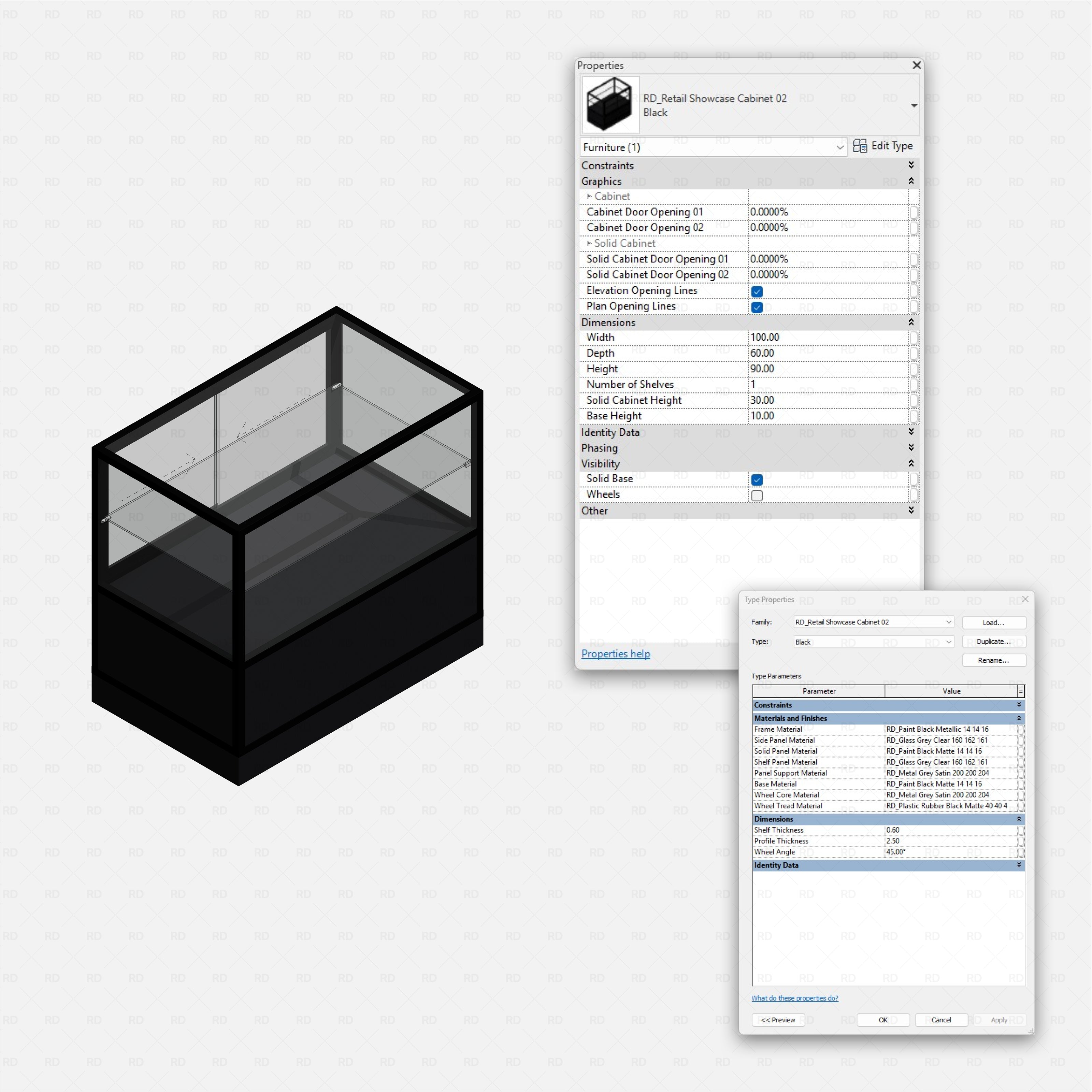 Revit Retail Showcase Cabinets