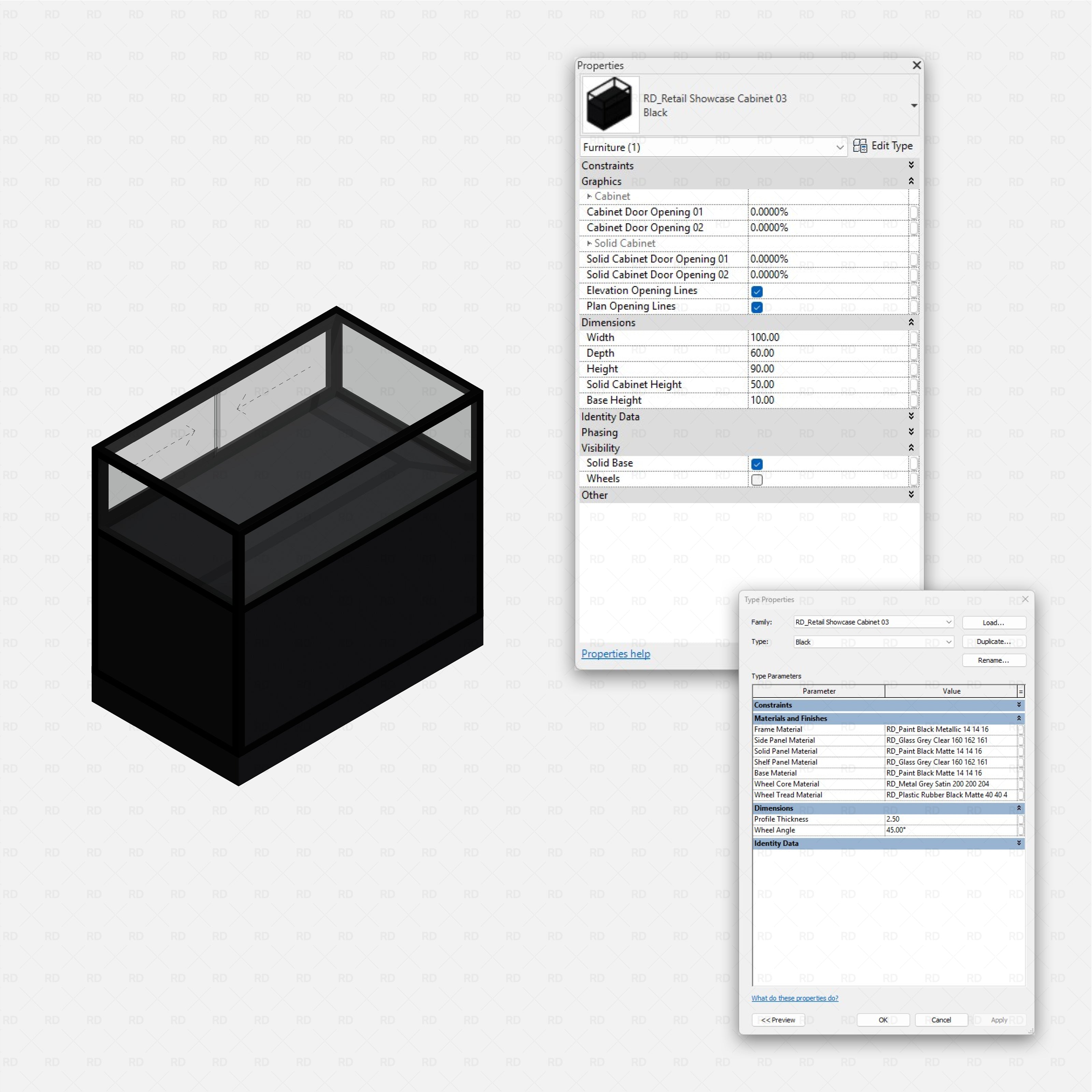 Revit Retail Showcase Cabinets