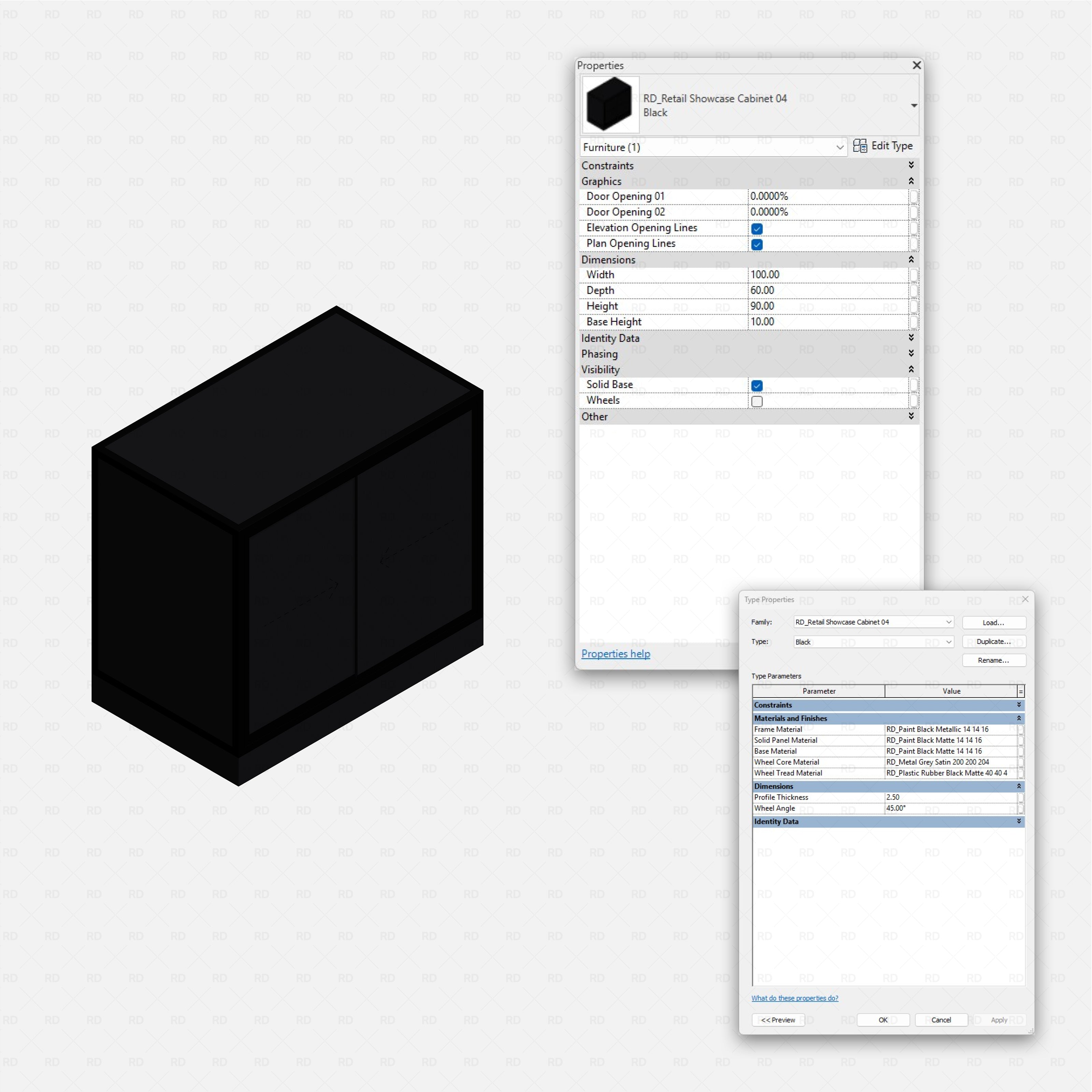 Revit Retail Showcase Cabinets