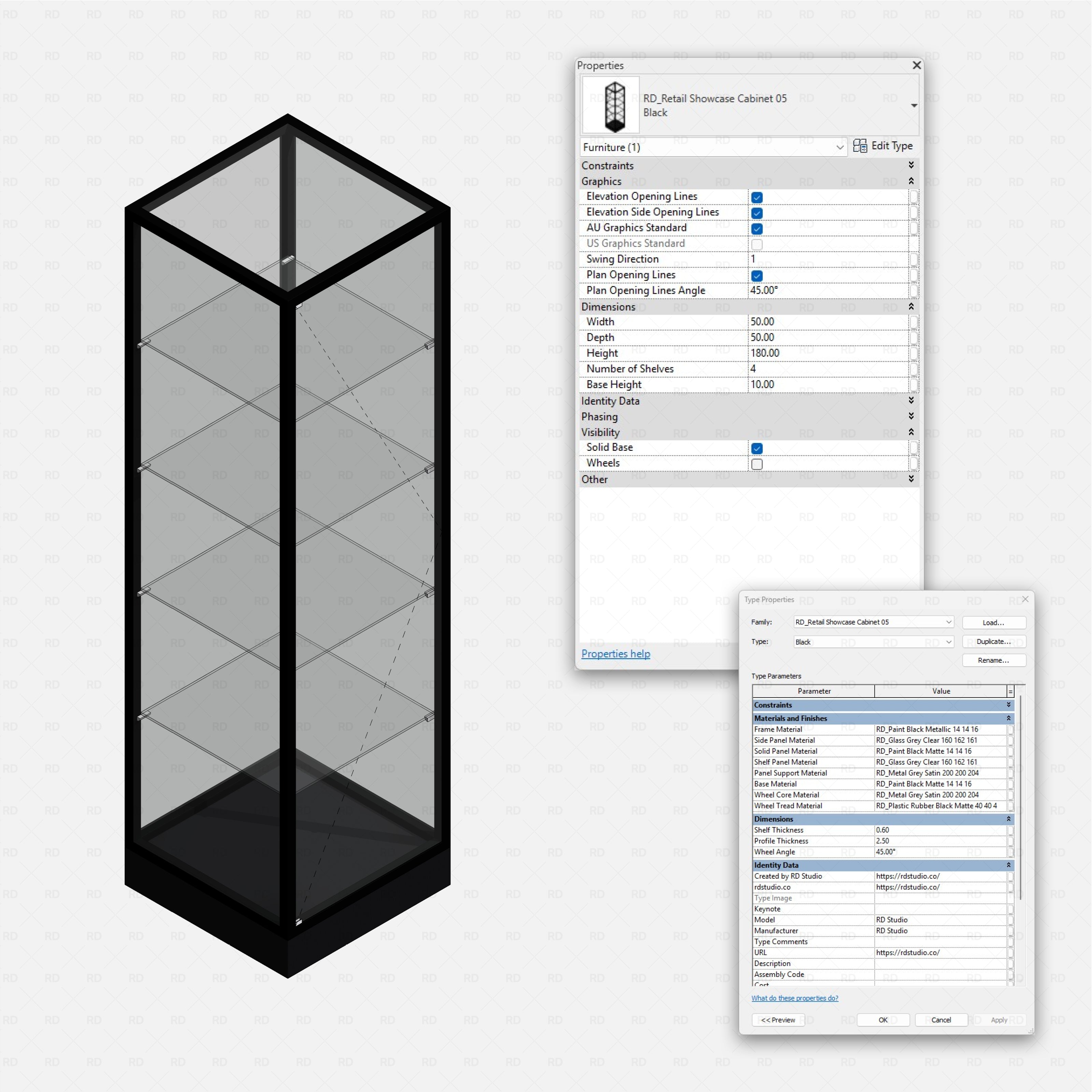 Revit Retail Showcase Cabinets