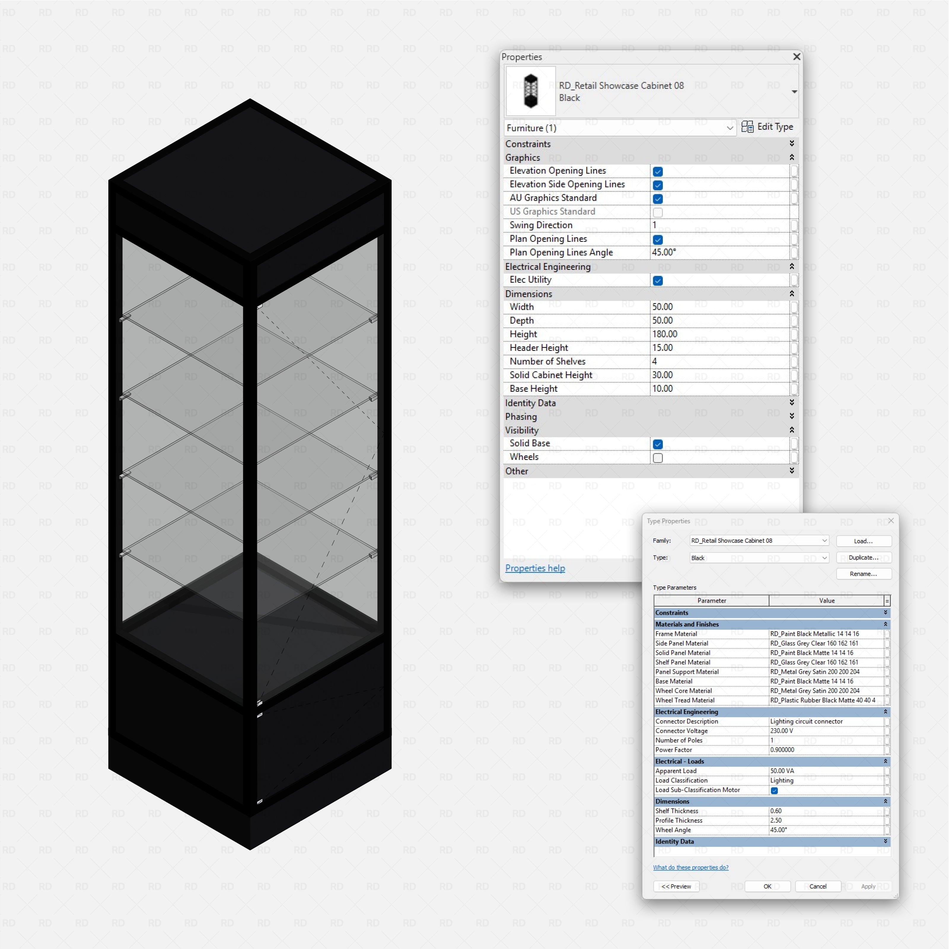 Revit Retail Showcase Cabinets