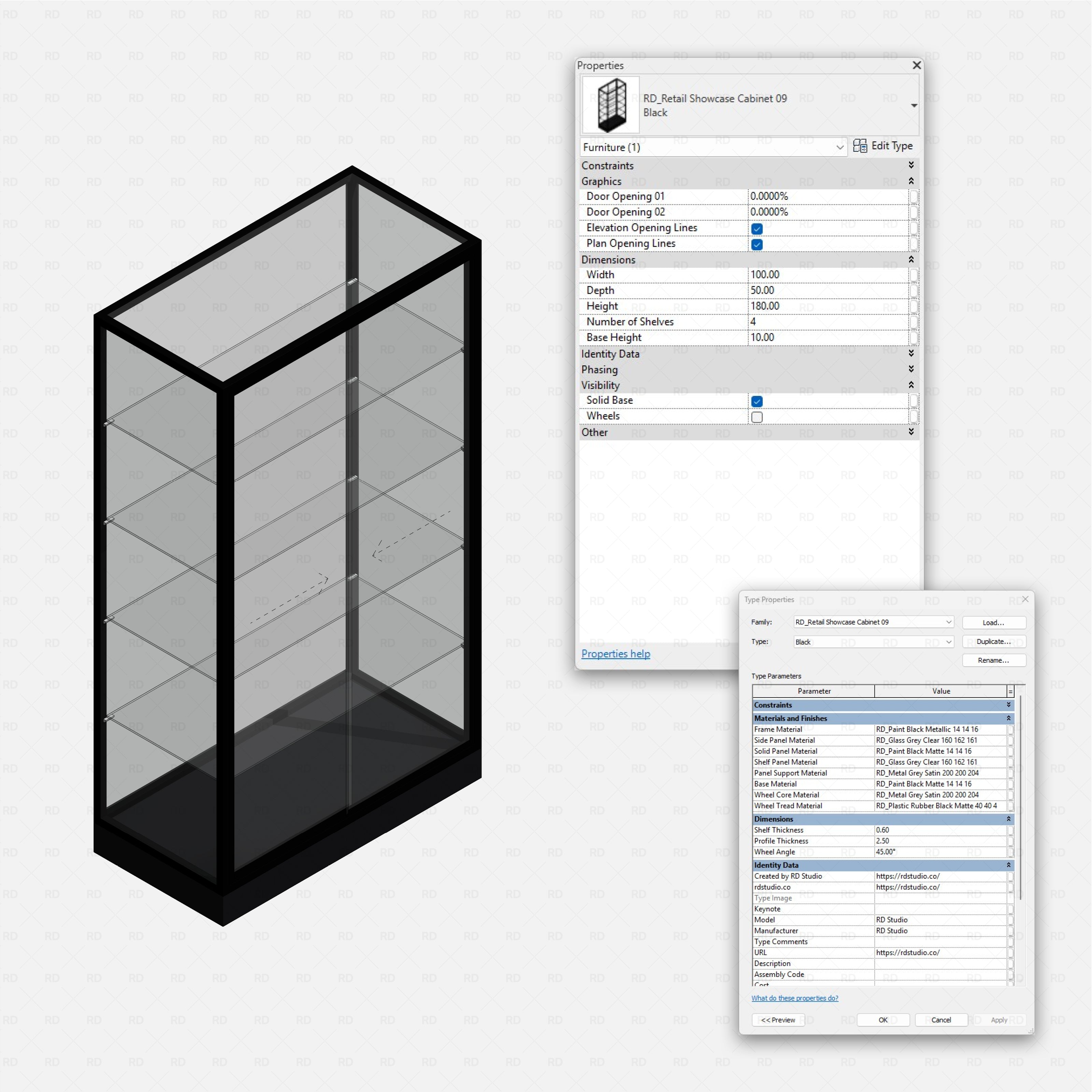 Revit Retail Showcase Cabinets