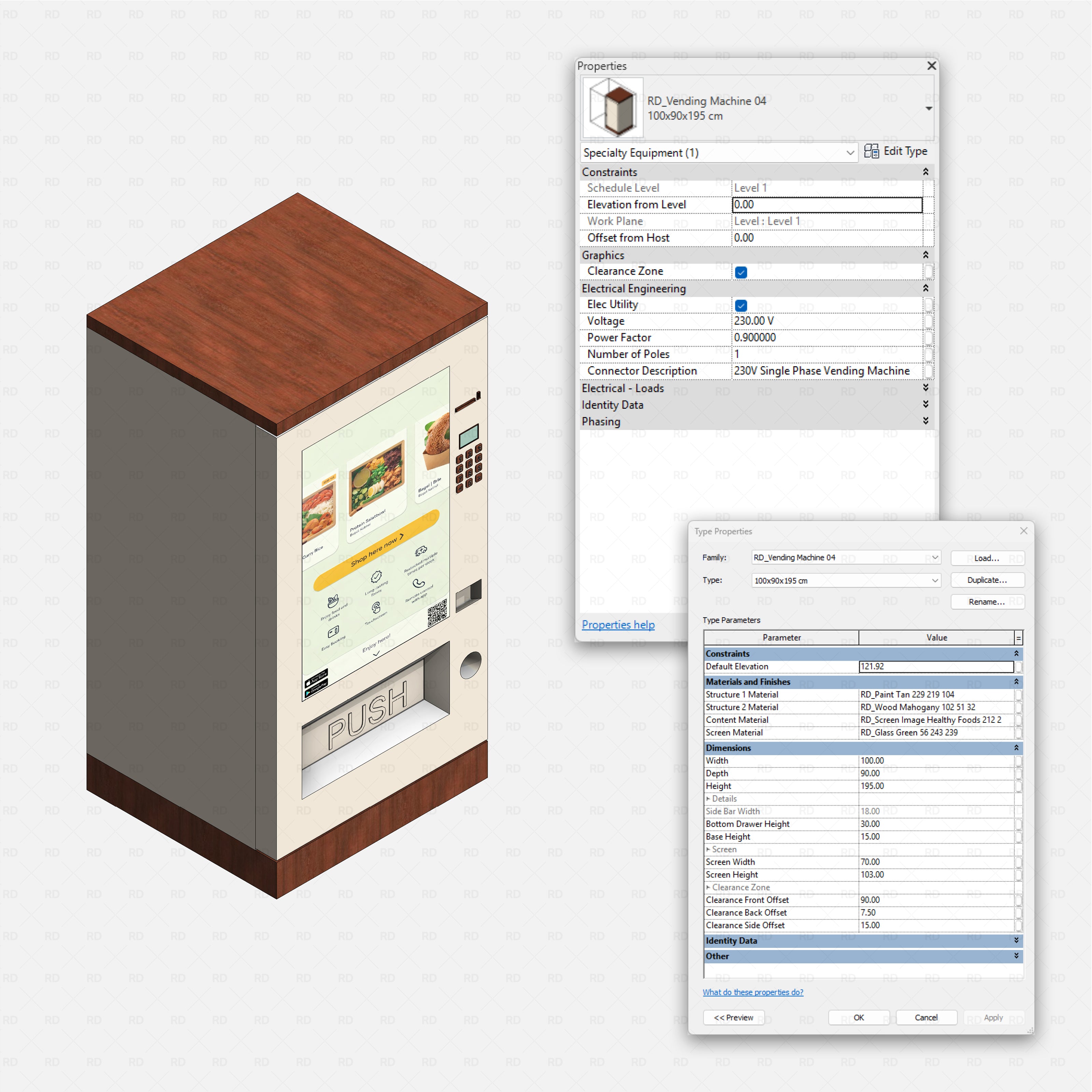 download revit vending machine family healthy food bim object 
