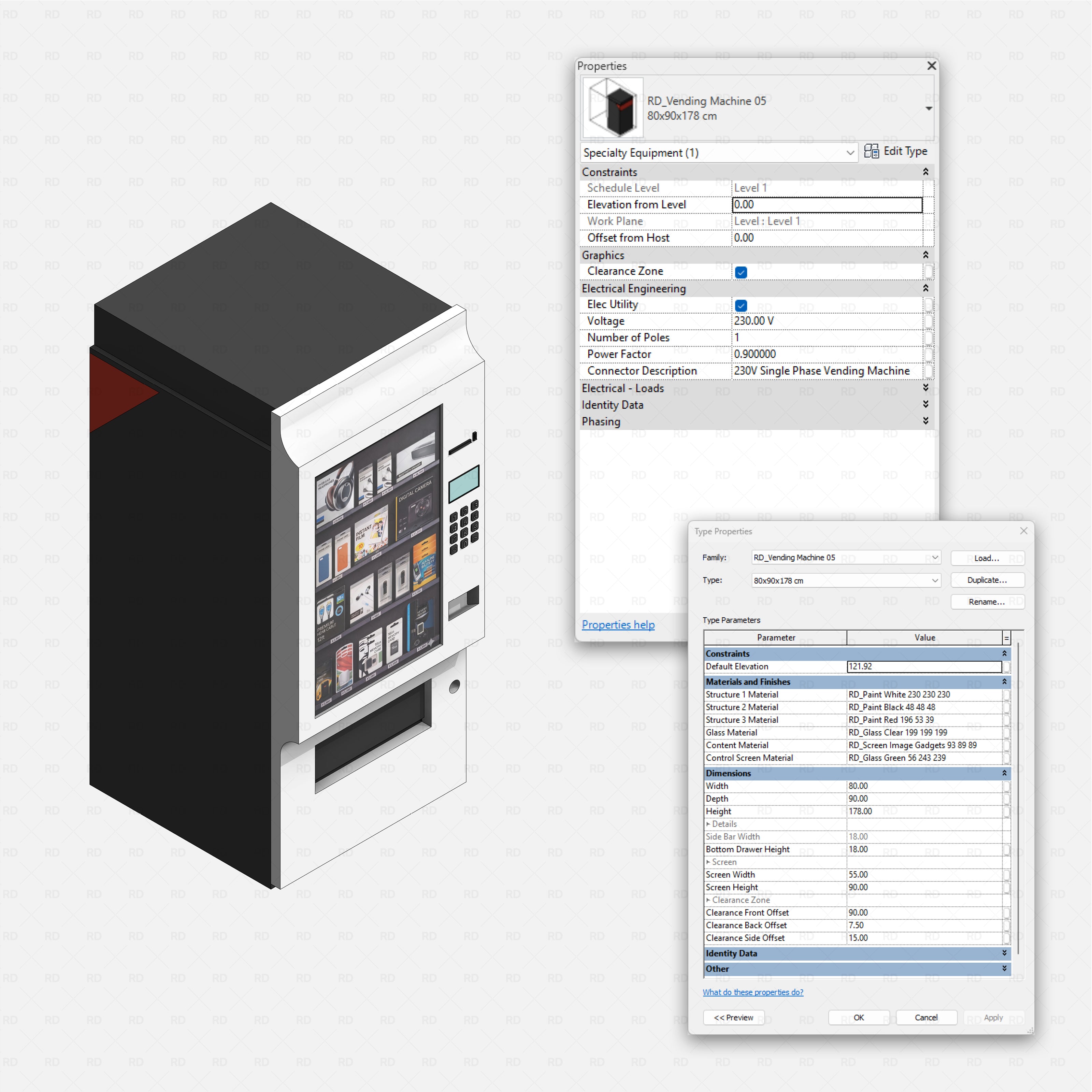 download revit vending machine family equipment specialty electronics bim object 