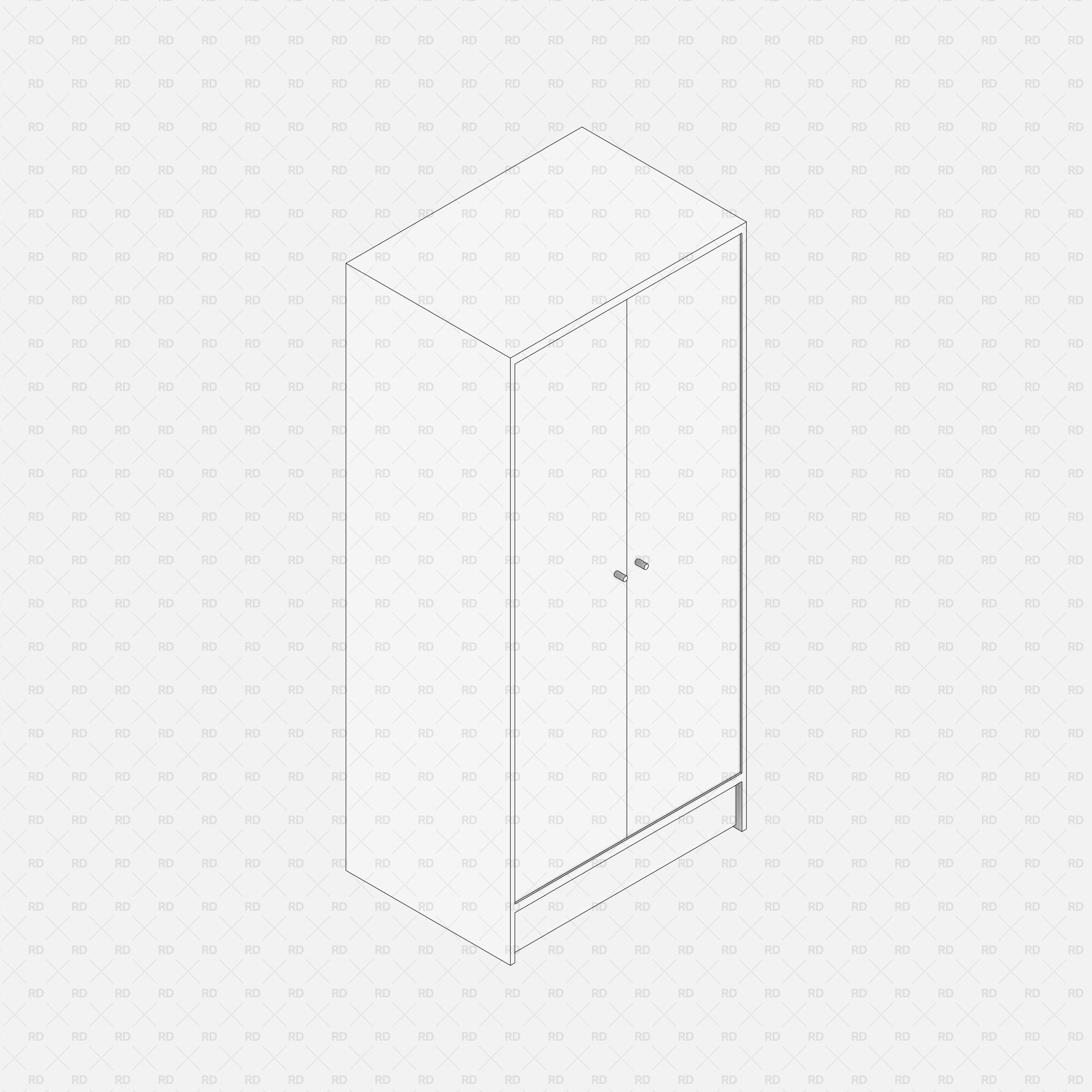 free download Revit family Wardrobe with two doors 3d model bim object block