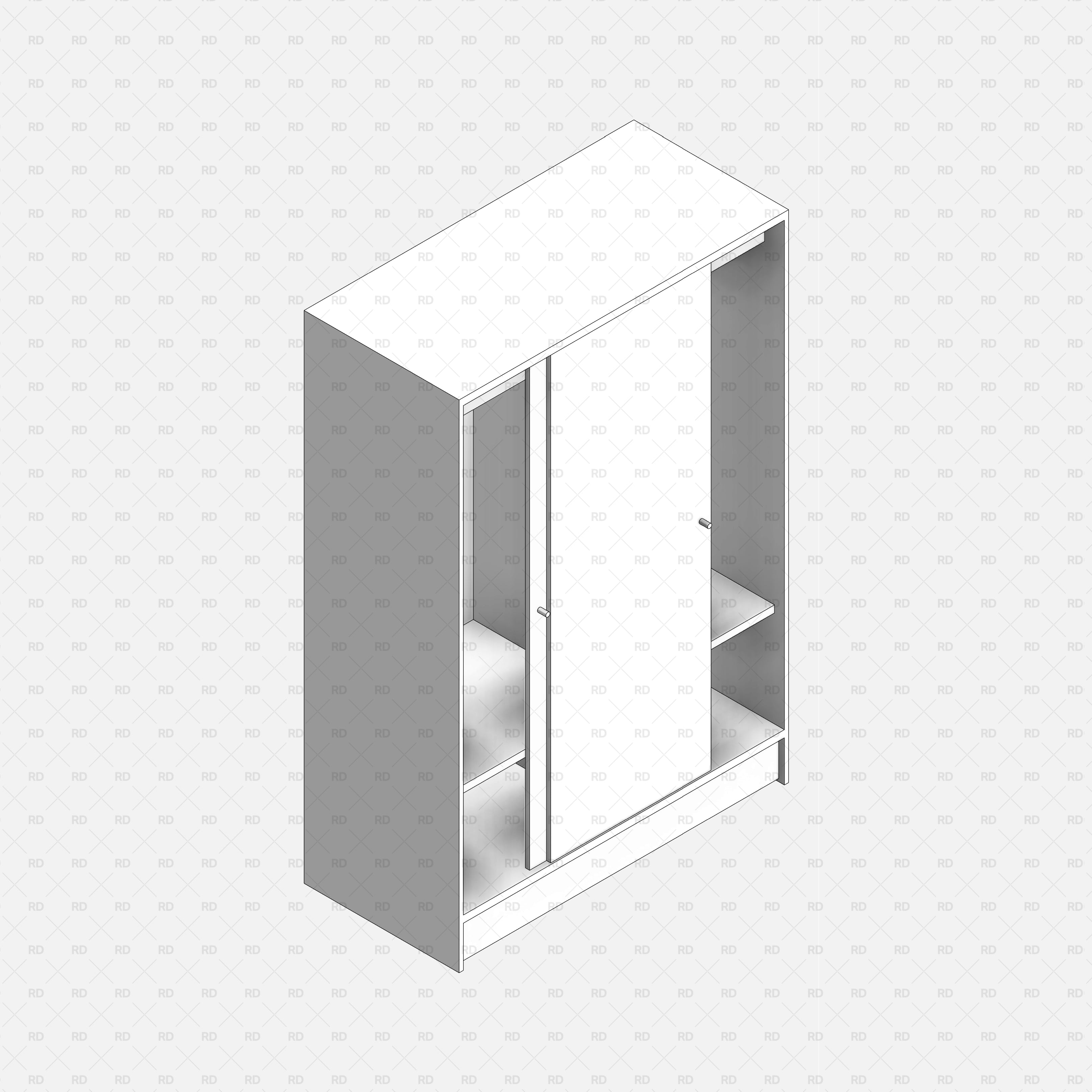 download Revit IKEA KLEPPSTAD Wardrobe with sliding doors free family parametric