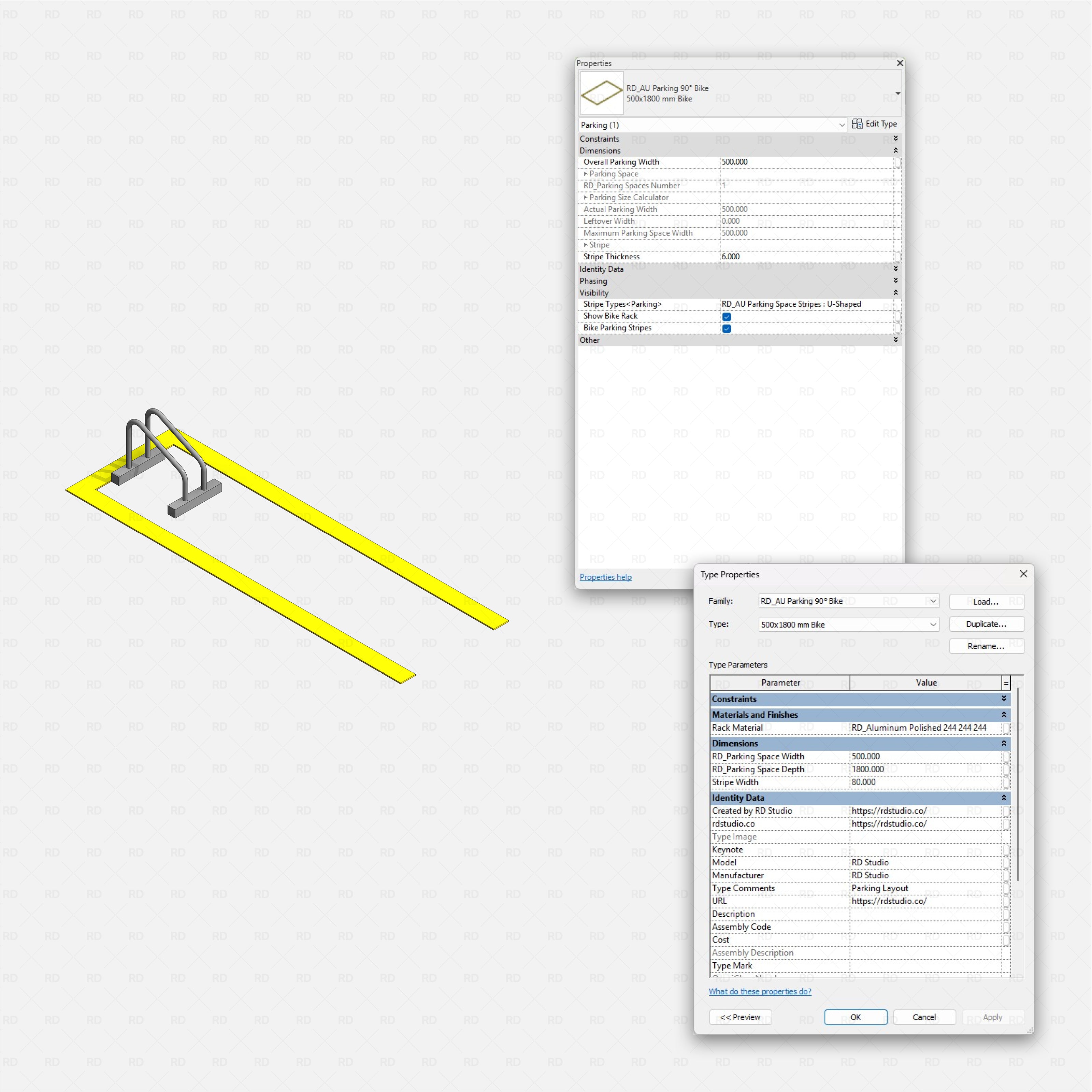 Revit Ultimate Parking Spaces Pack - Australian Standard RD Studio BIM blocks rfa bike parking