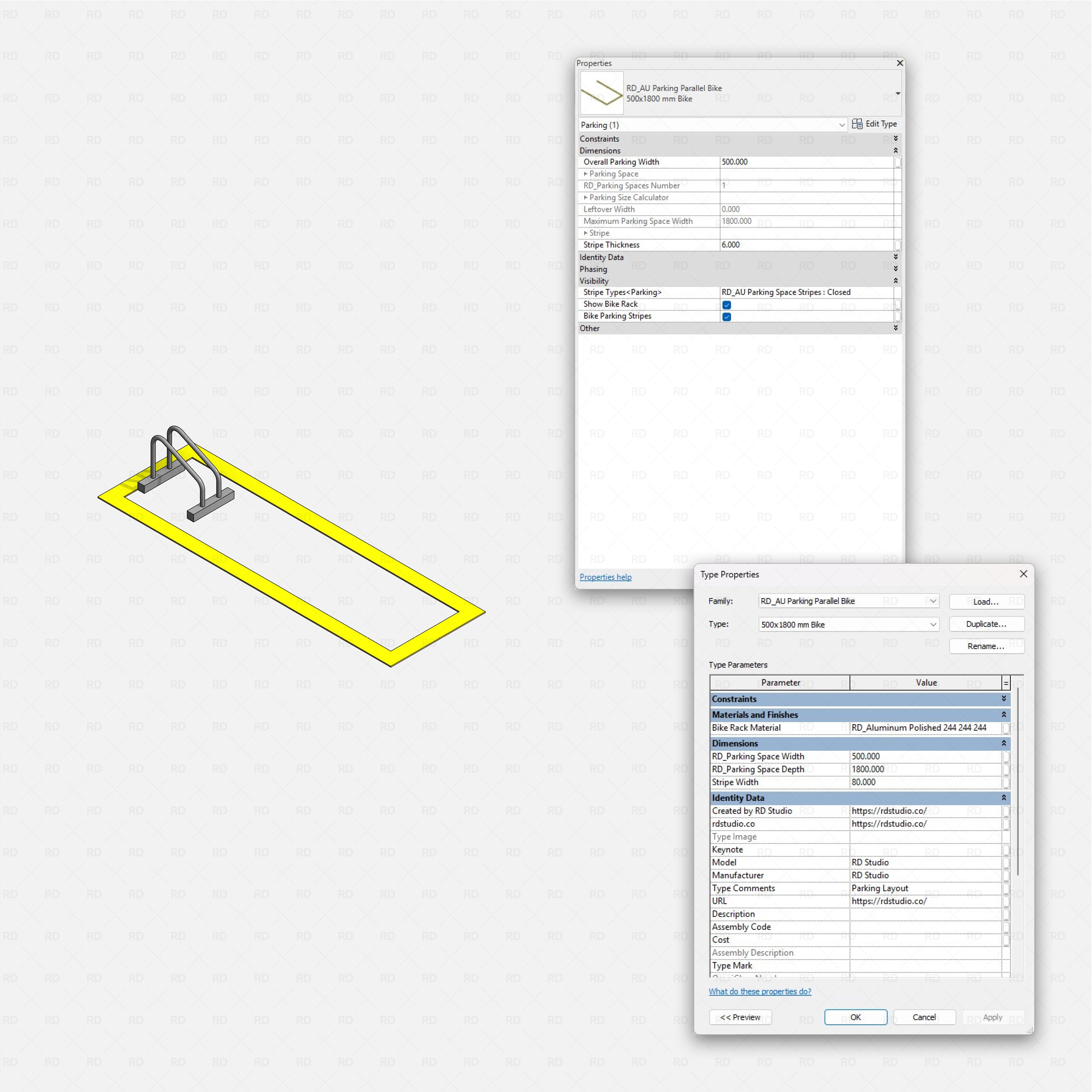 Revit Ultimate Parking Spaces Pack - Australian Standard RD Studio BIM blocks rfa parallel bike