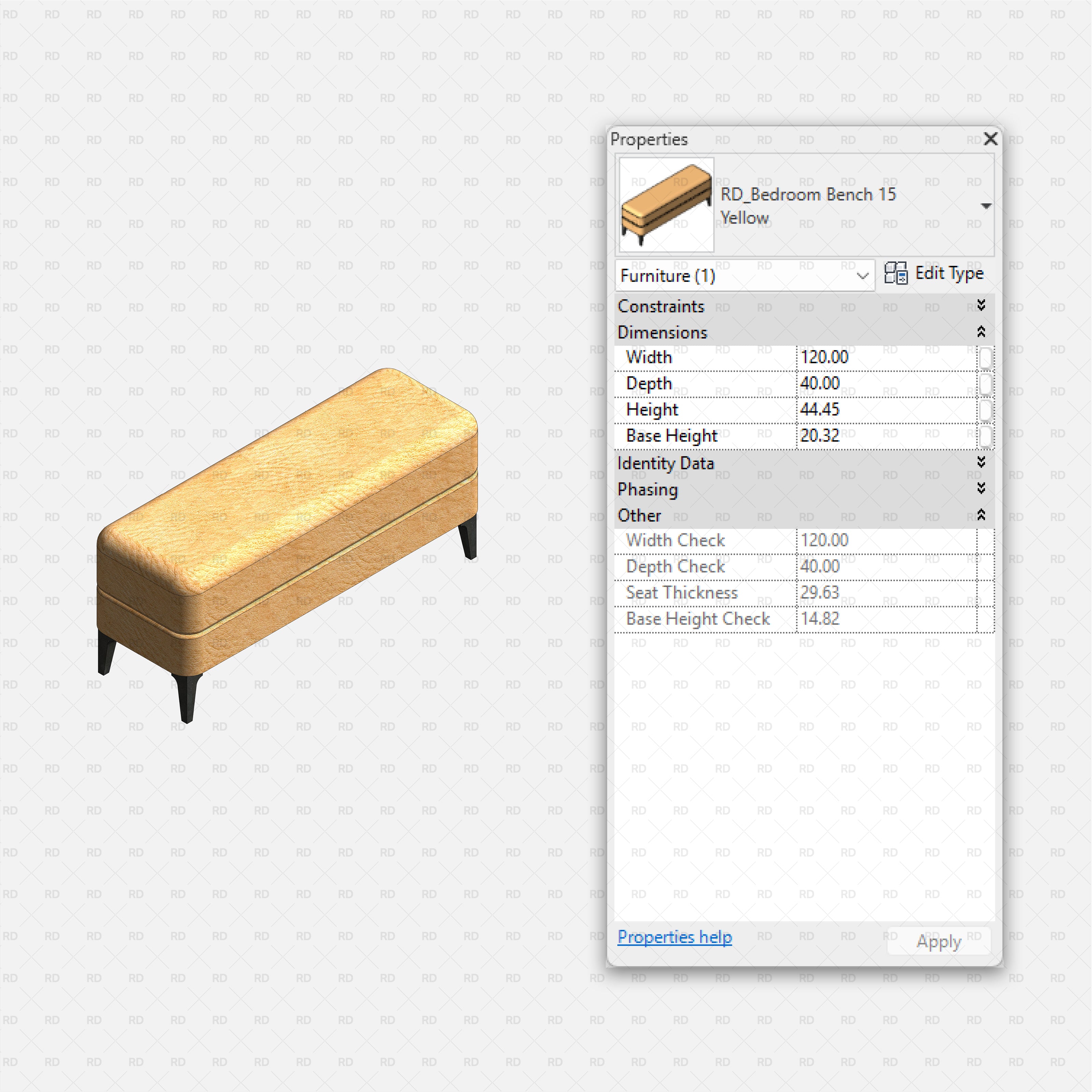 download high quality revit bedroom benches family yellow bench rd studio