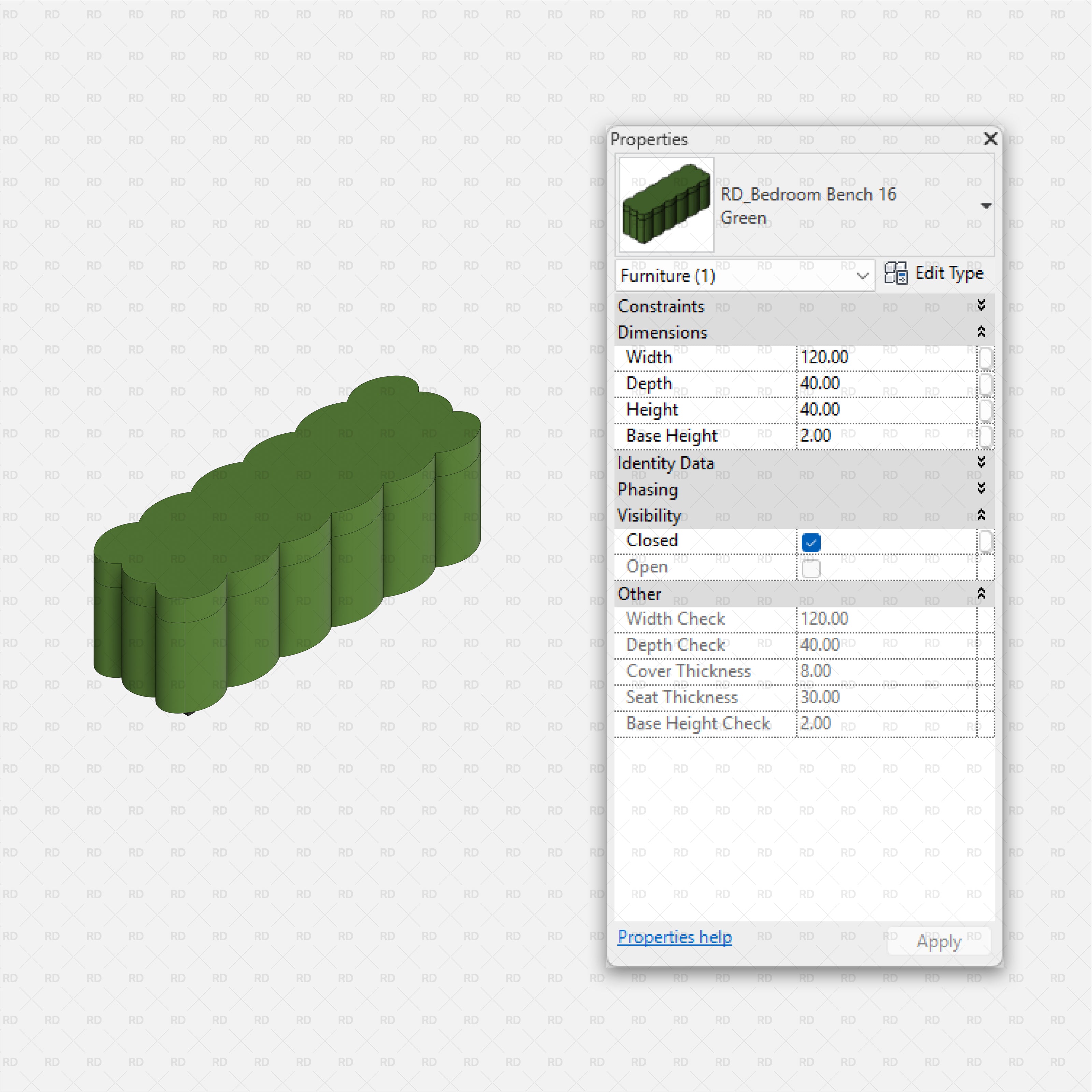 download high quality revit bedroom benches family green bench rd studio