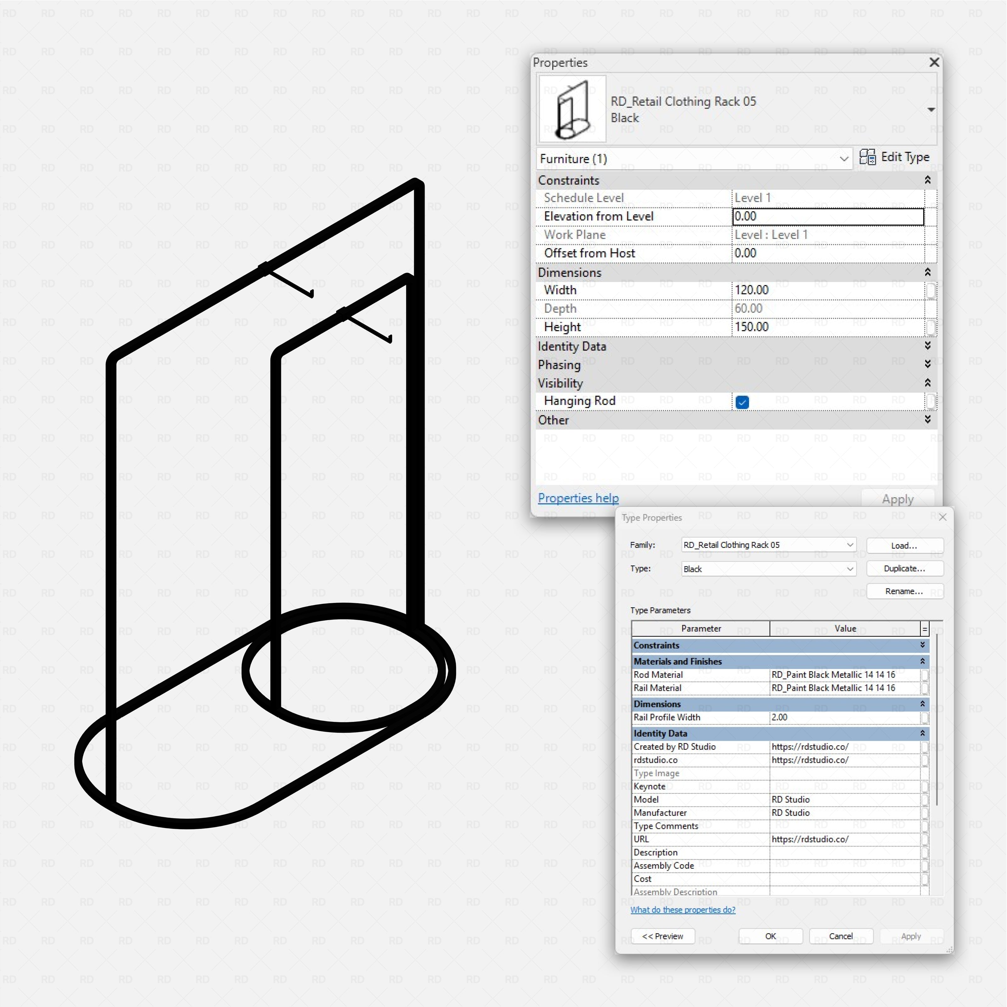 Revit Retail Clothing Racks