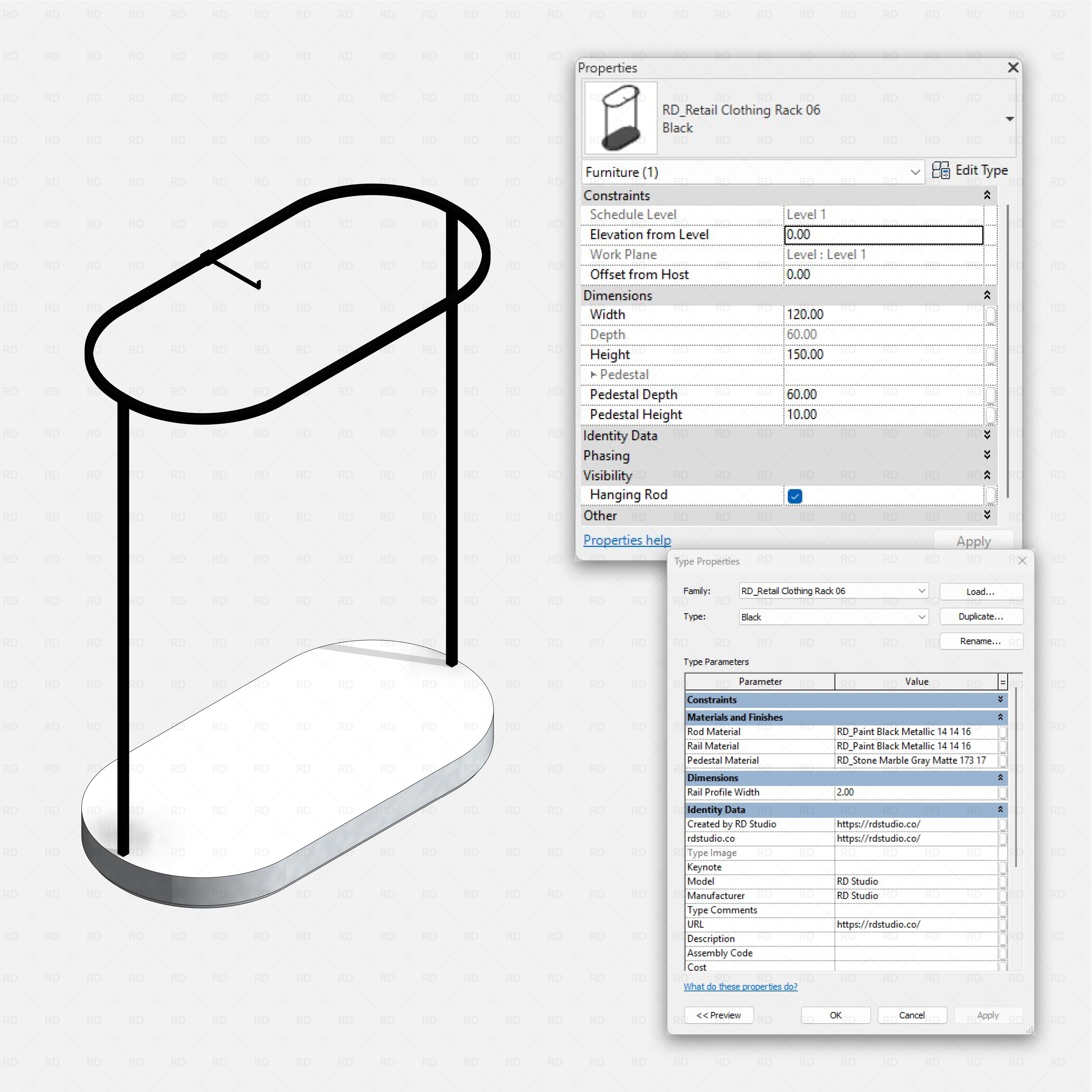 Revit Retail Clothing Racks